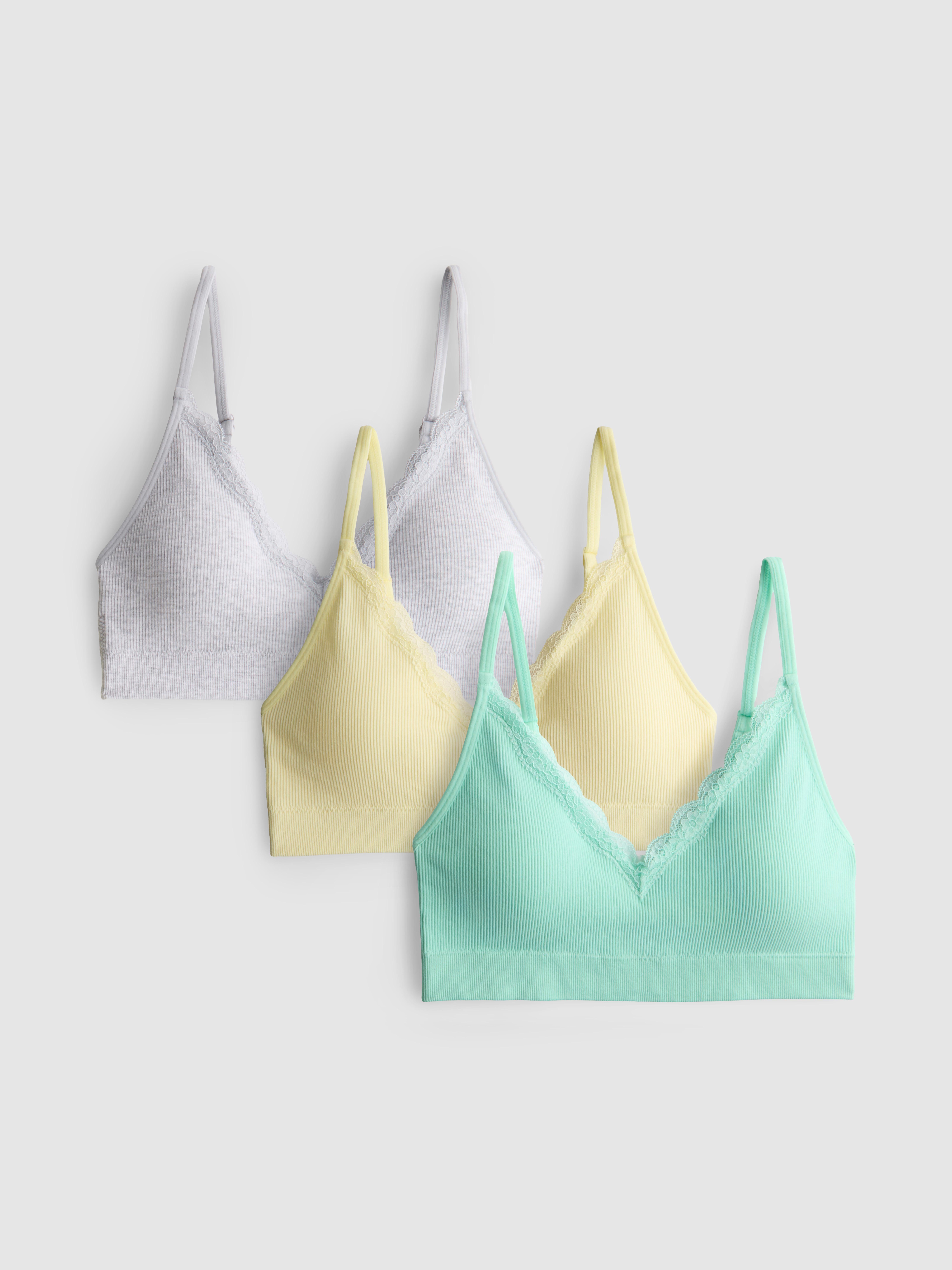 3pk Seamless Lace Trim Bralettes