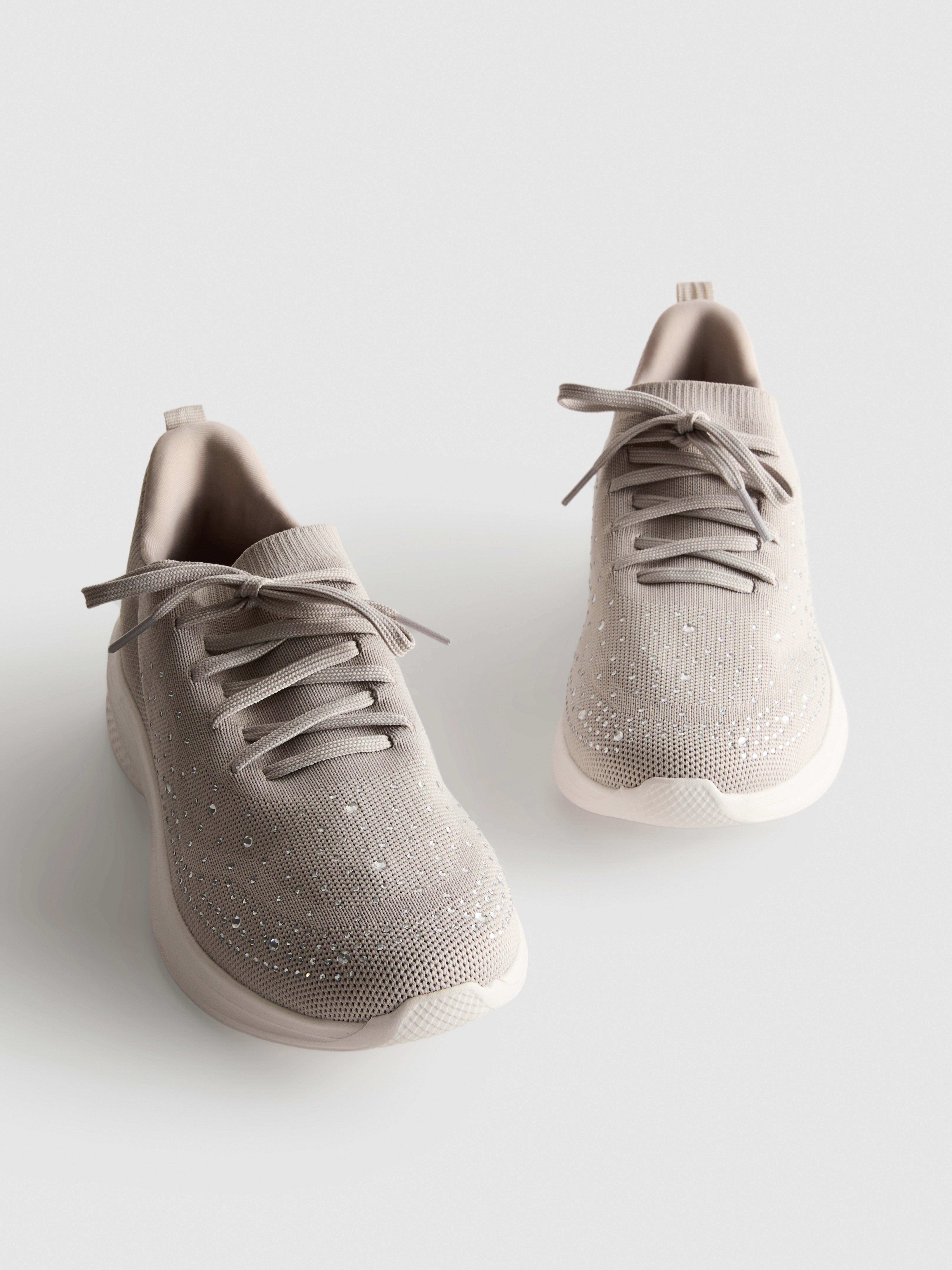 Diamante Detail Slip On Trainers