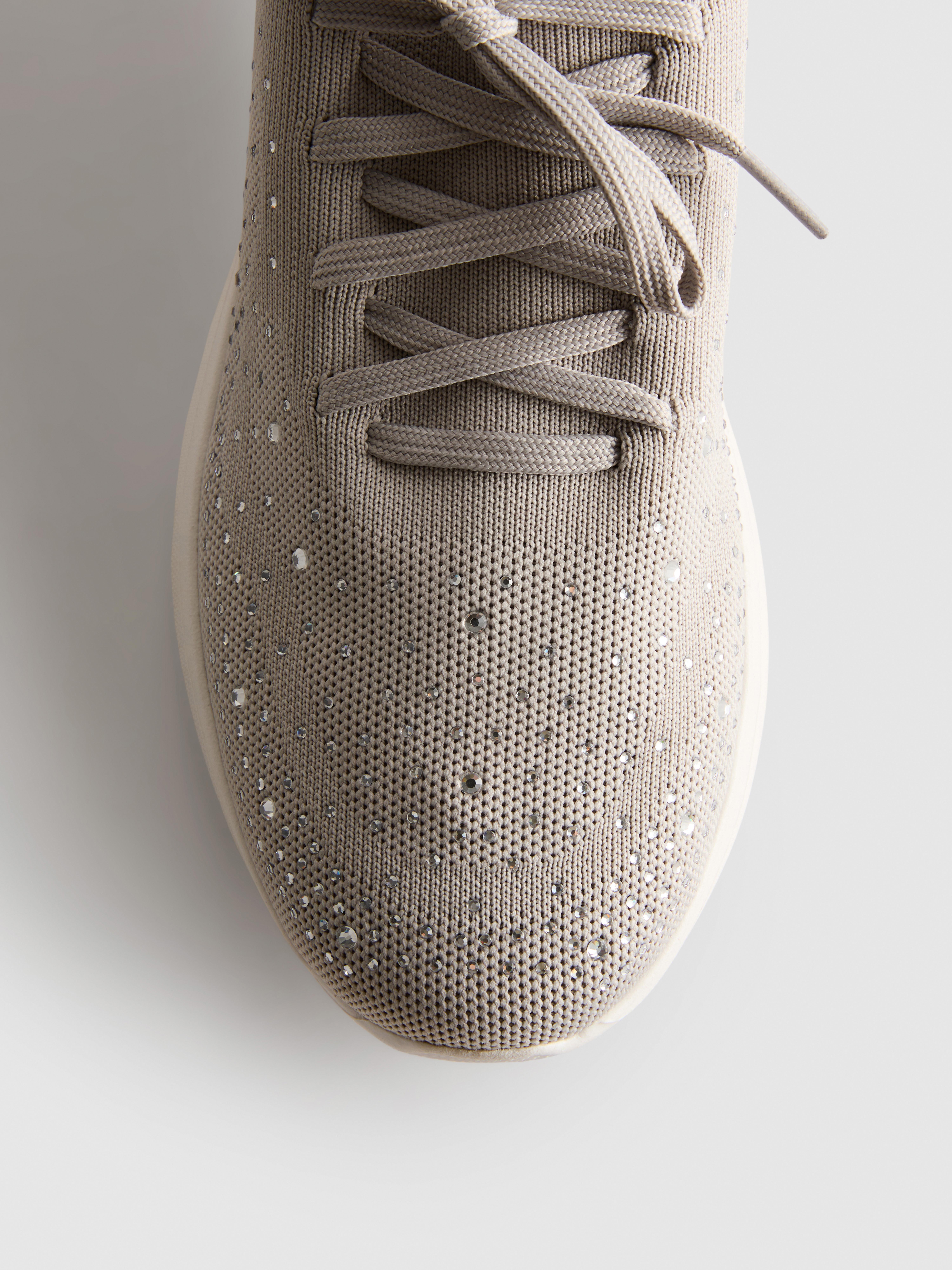 Diamante Detail Slip On Trainers