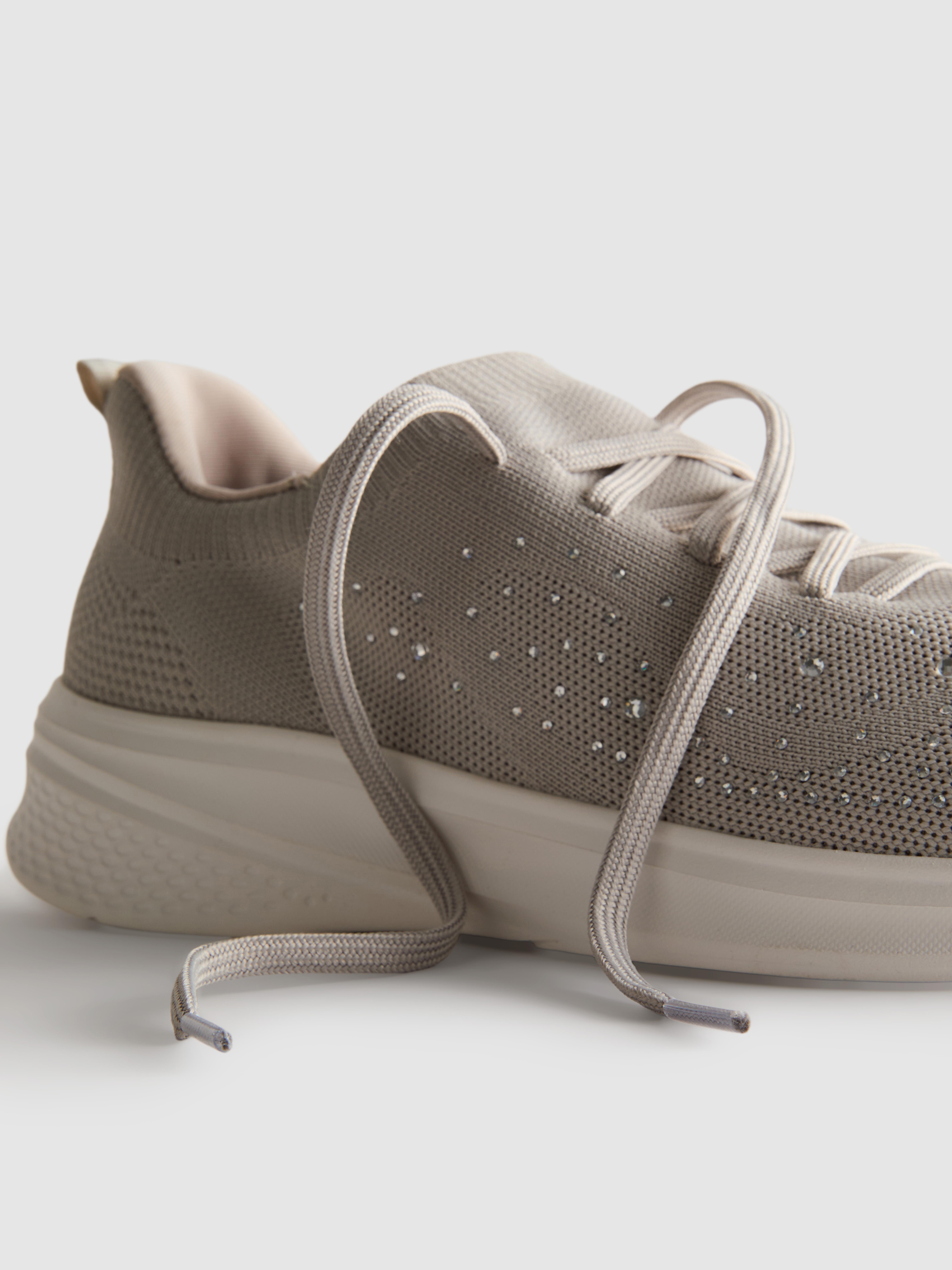 Diamante Detail Slip On Trainers