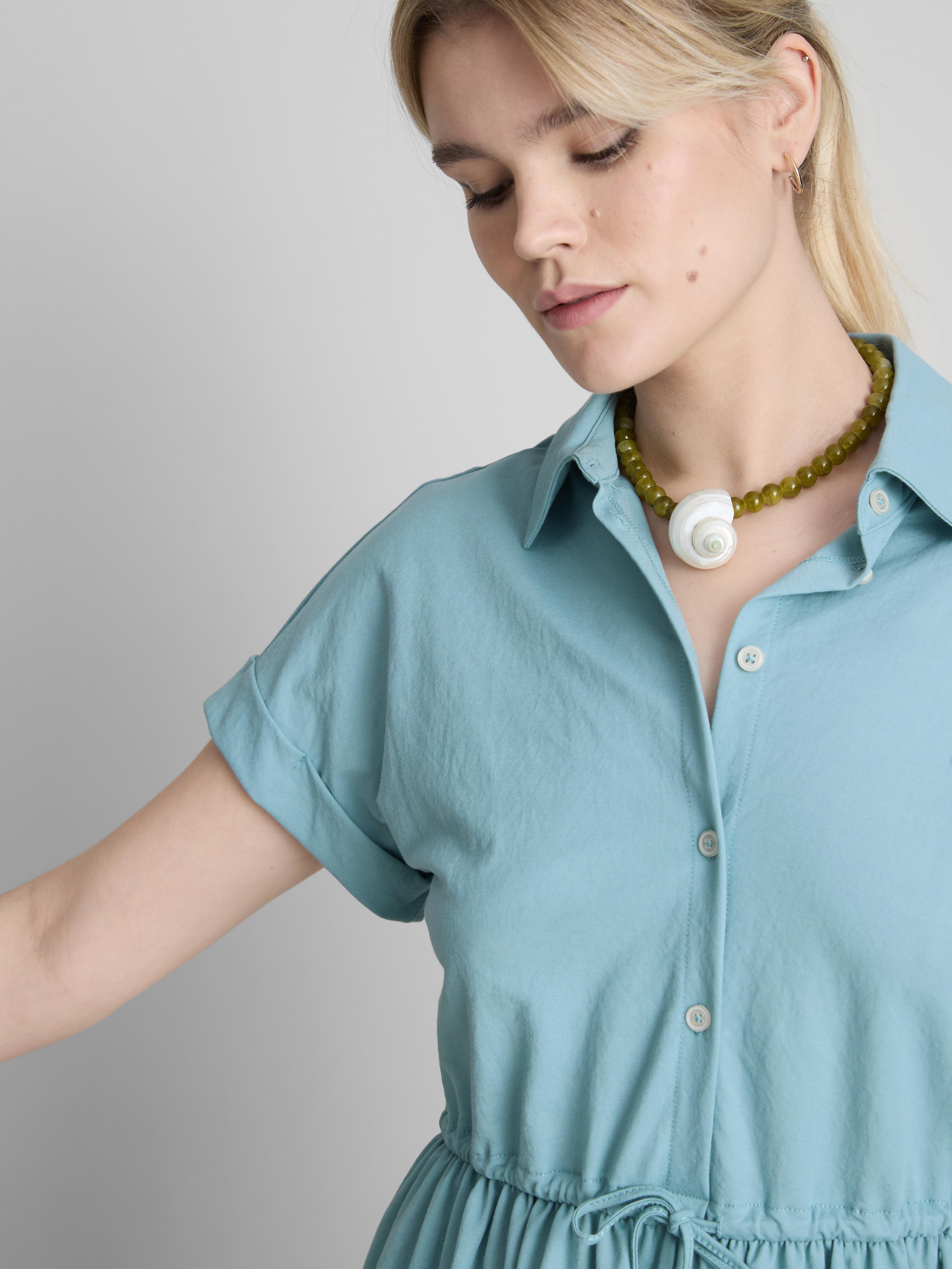 Short-Sleeve Tiered Mini Dress