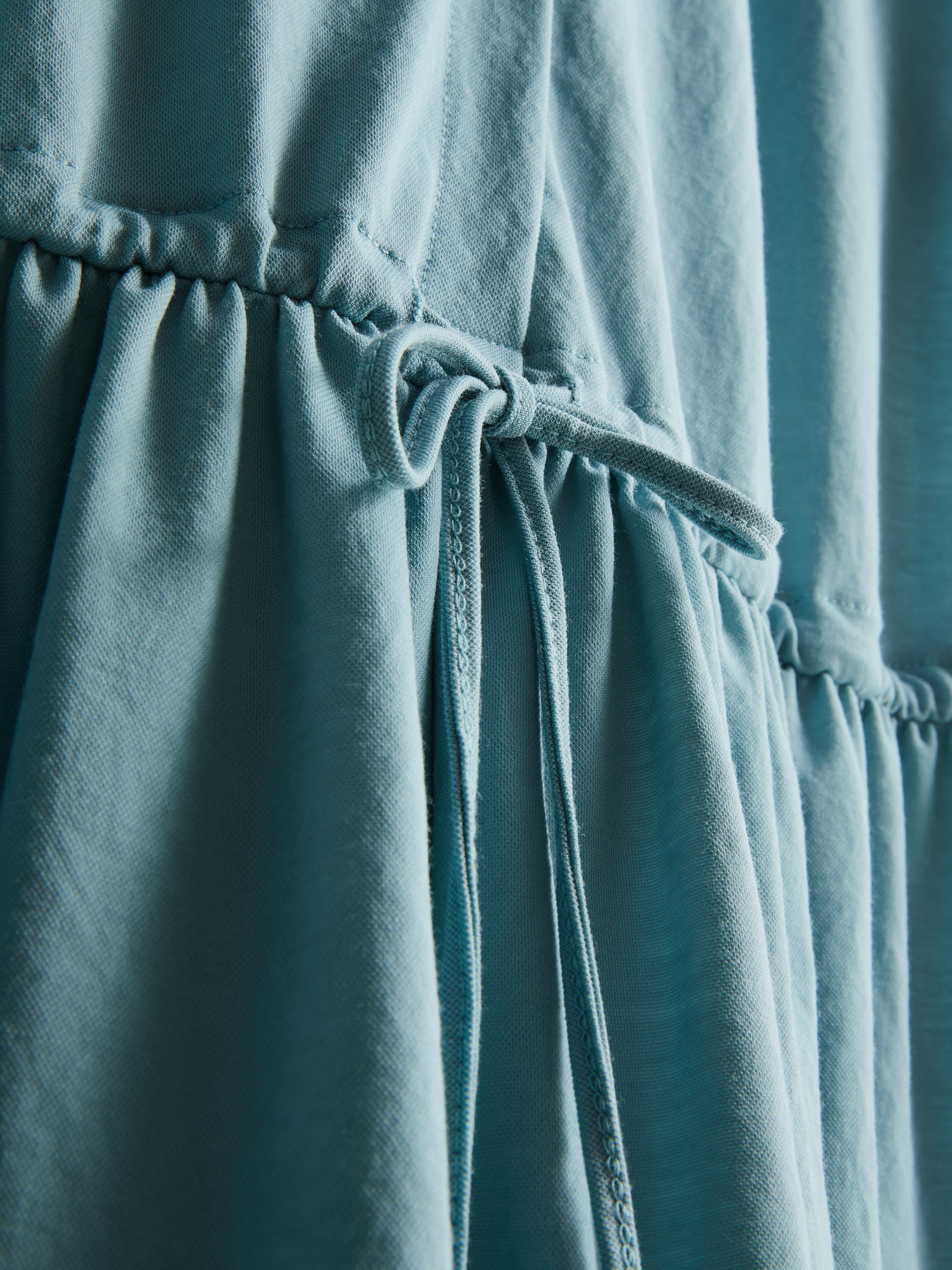 Short-Sleeve Tiered Mini Dress