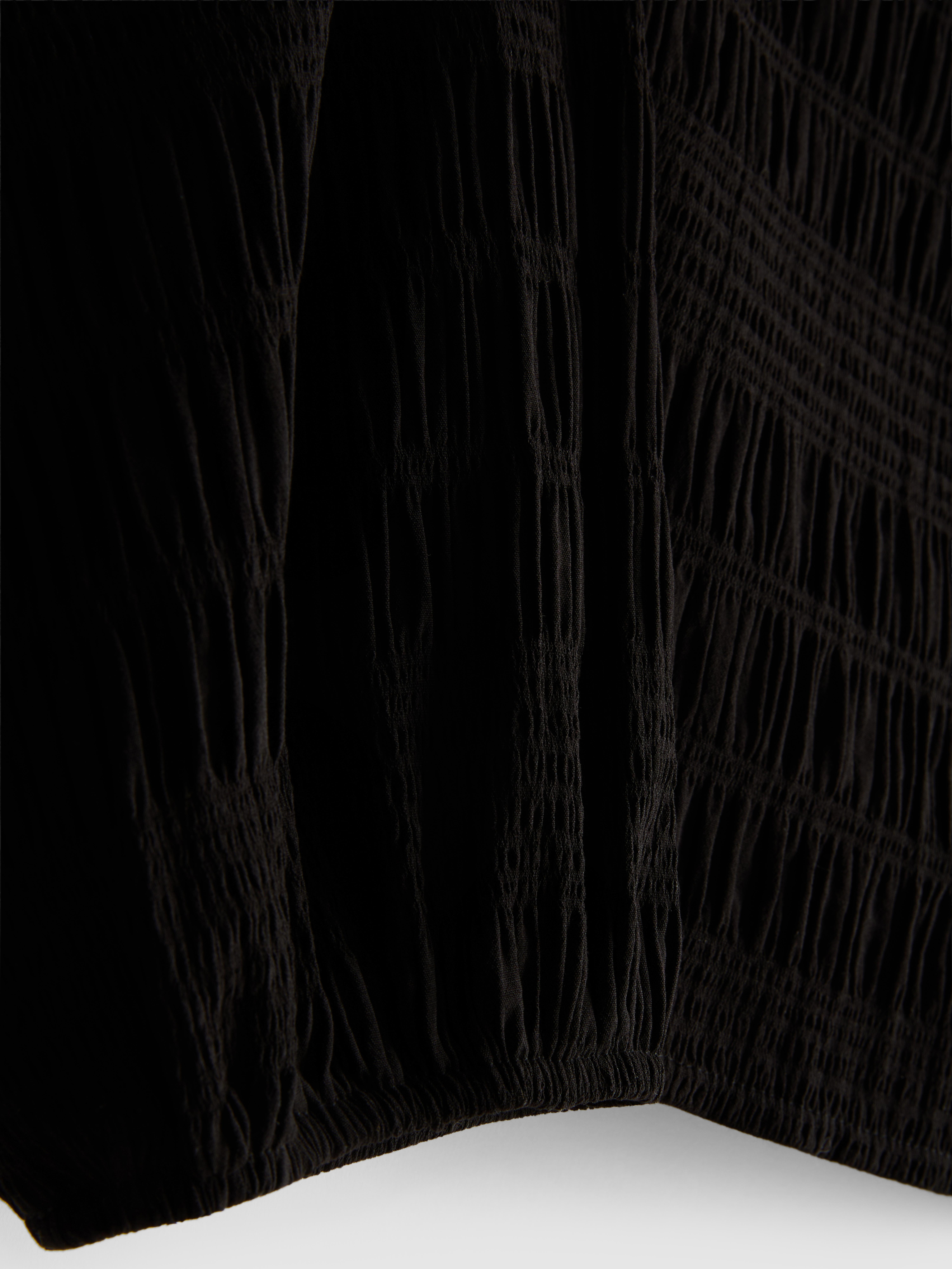 Shirred Boat Neck Long Sleeve Top