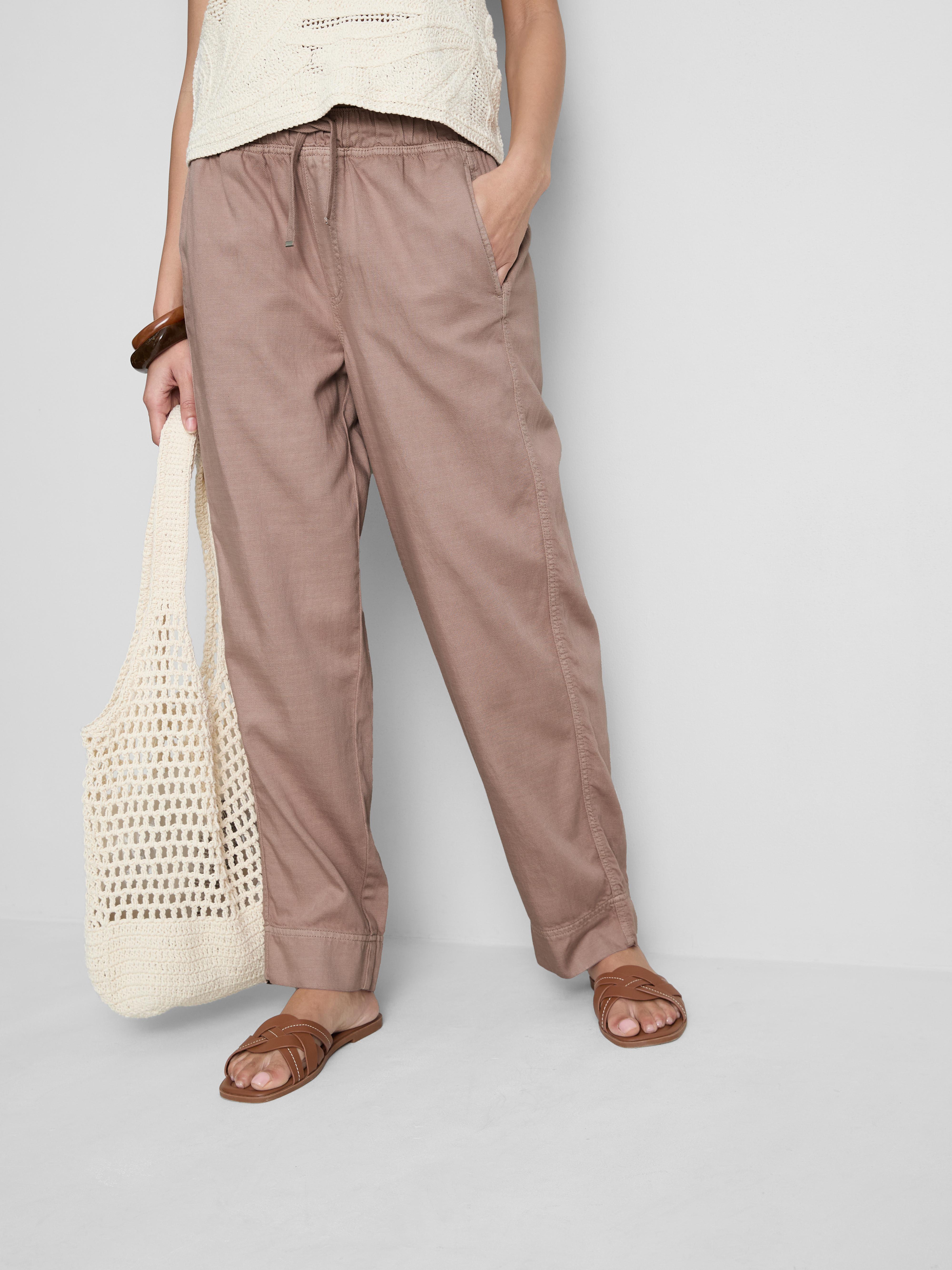 Casual joggingbroek van katoenmix Poederroze