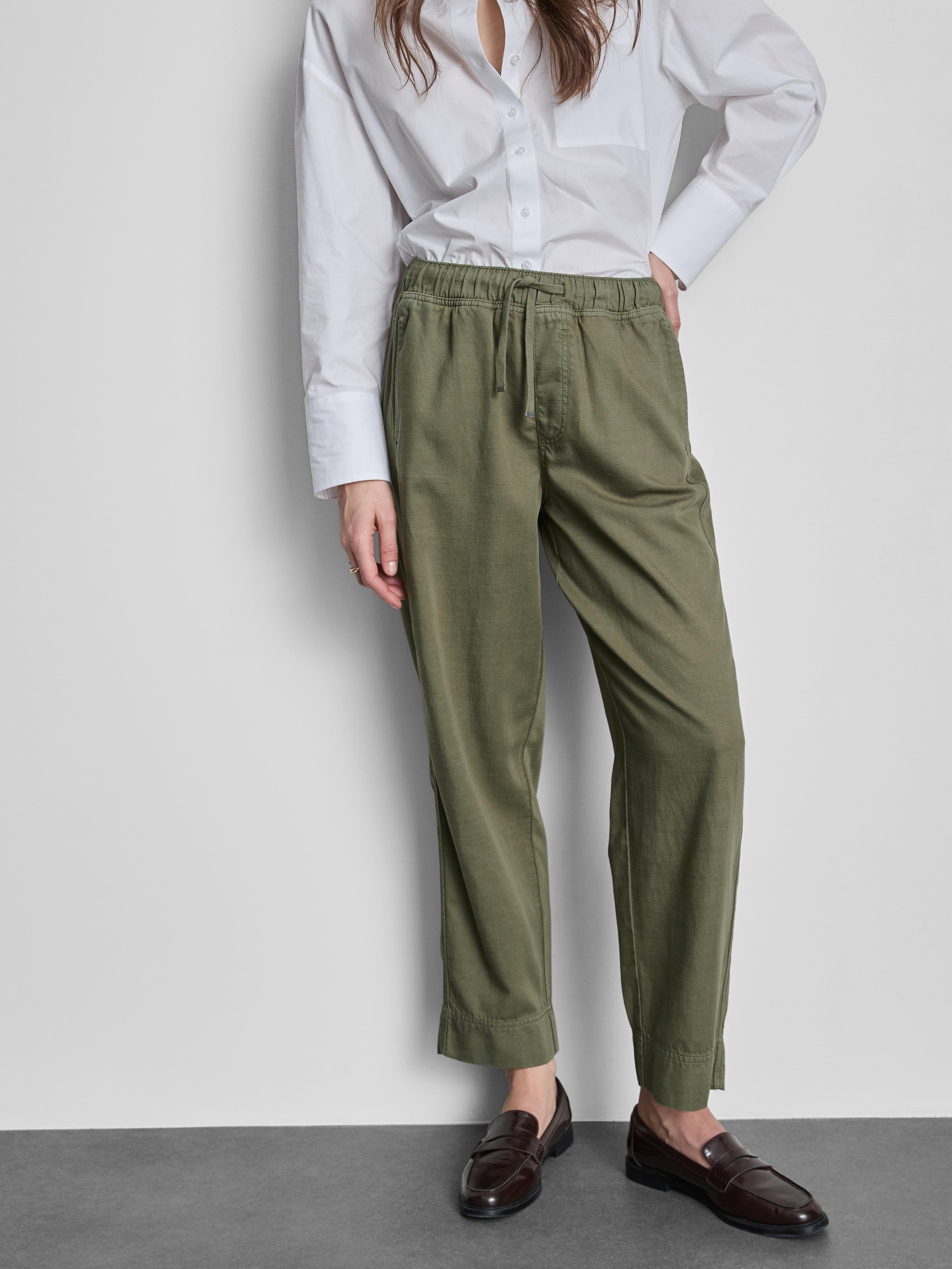 Casual joggingbroek van katoenmix Kaki