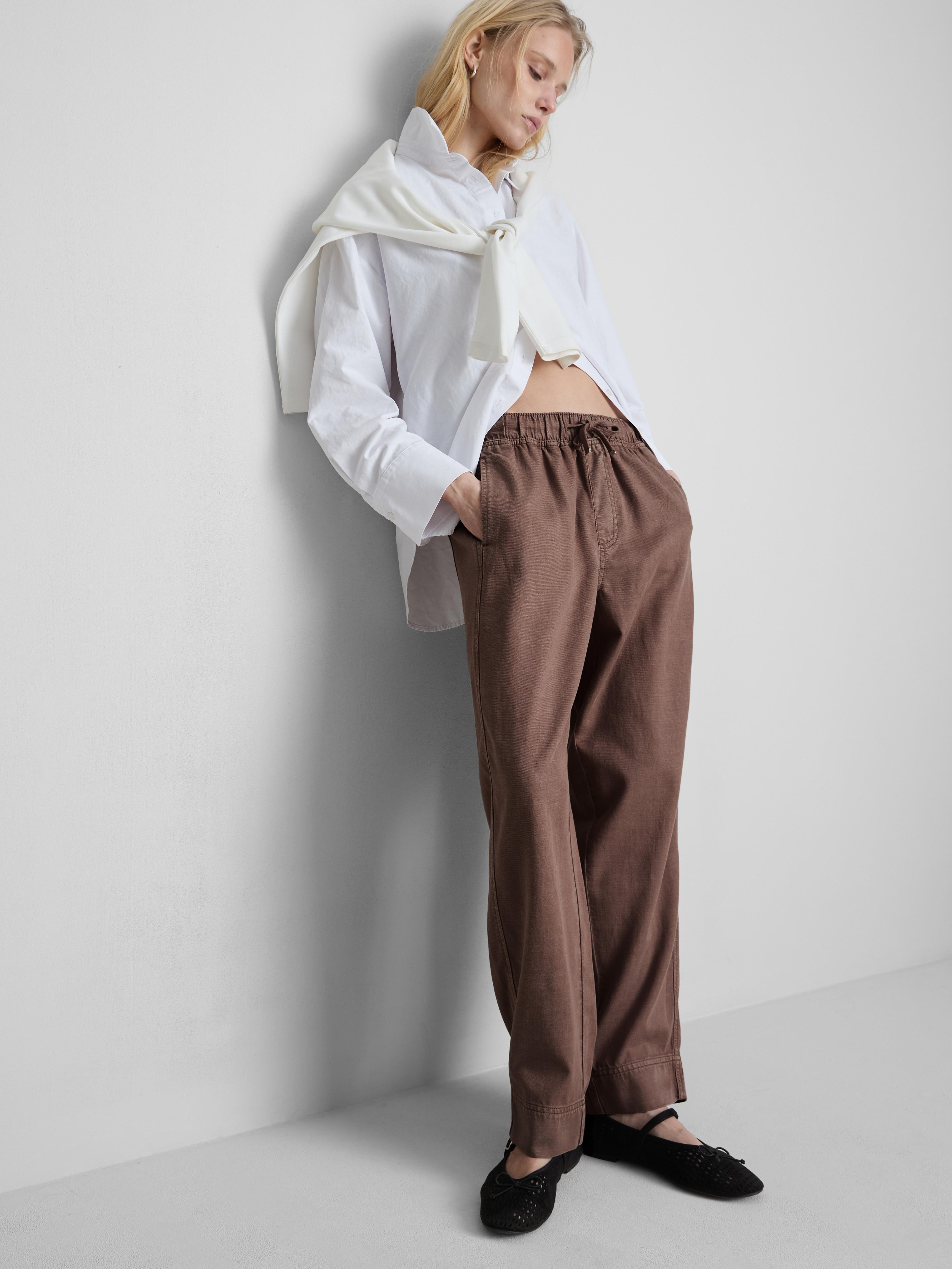 Casual joggingbroek van katoenmix Bruin