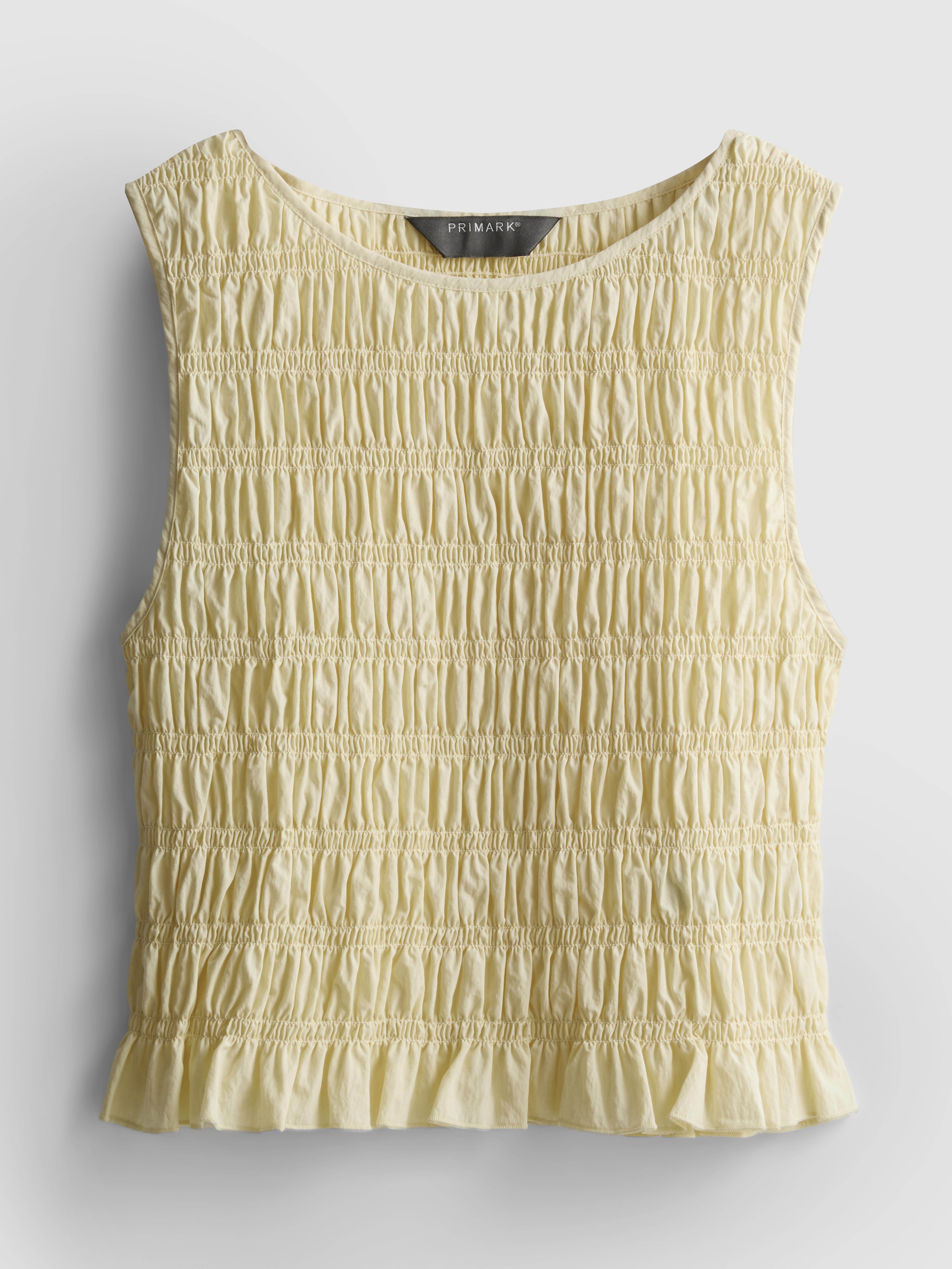 Shirred Sleeveless Tank Top