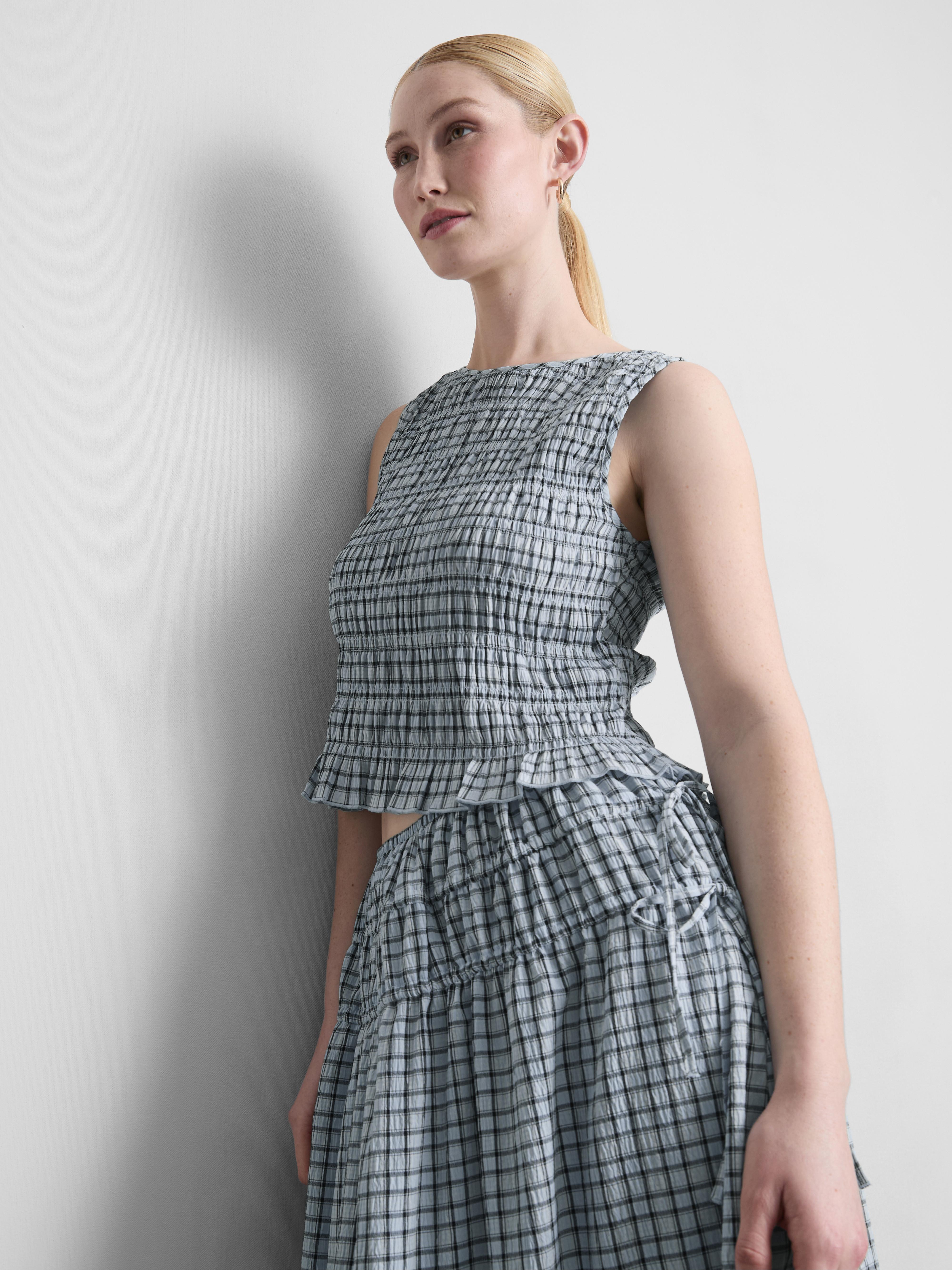 Mouwloze gesmokte tanktop