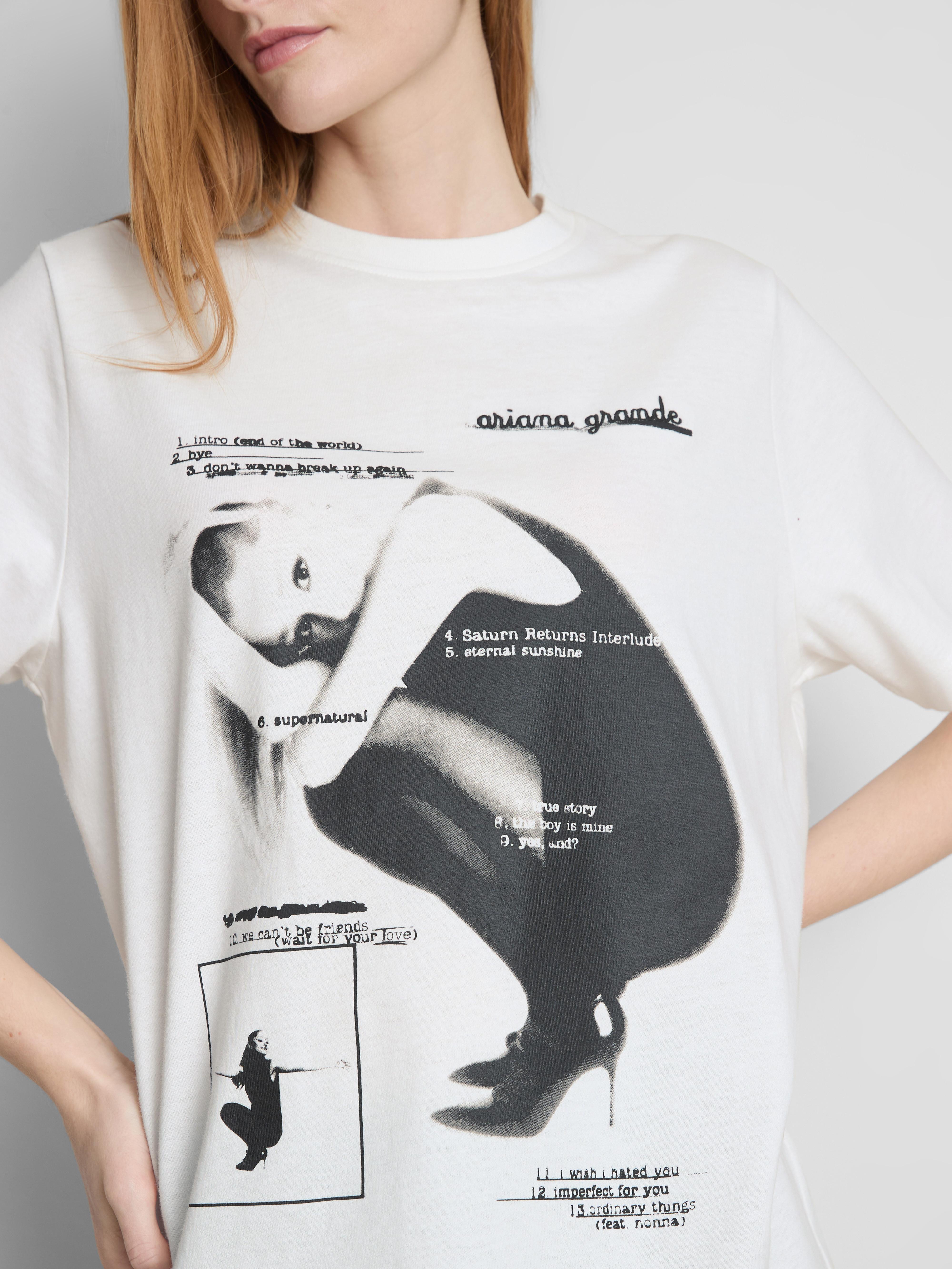 Women's White Ariana Grande Cotton Graphic Tee