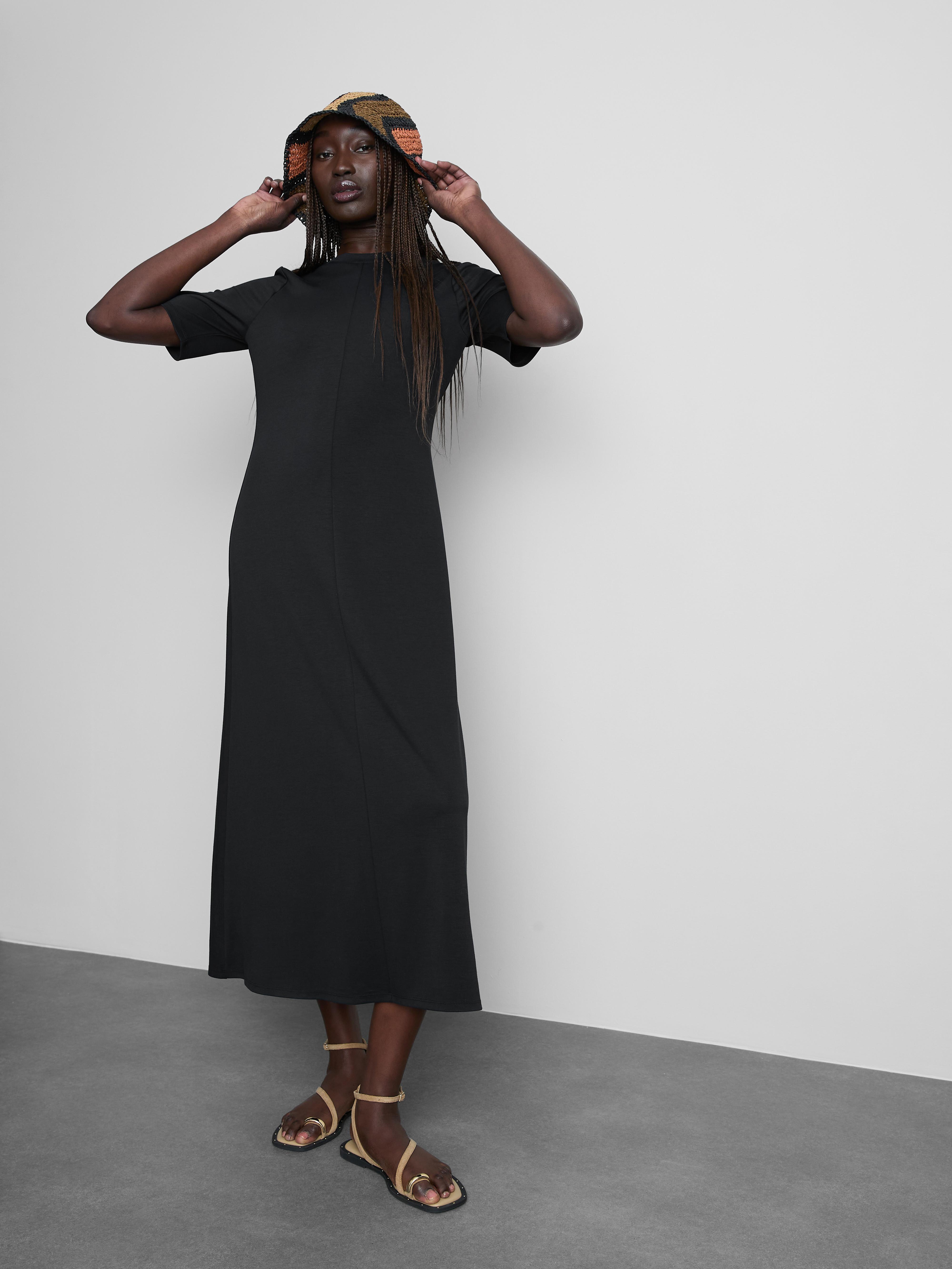 Midi T-Shirt Dress Charcoal