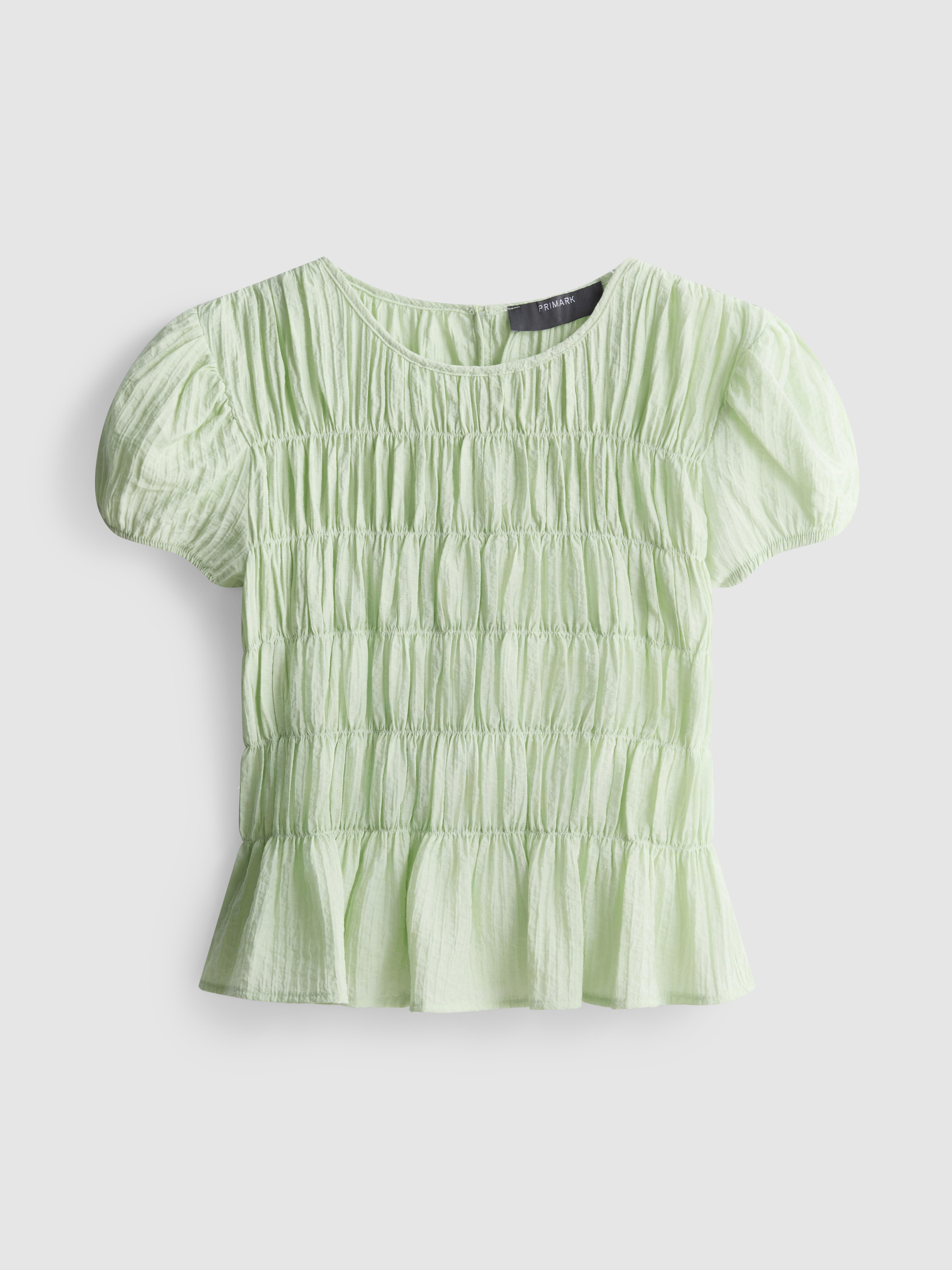 Haut froncé à manches courtes