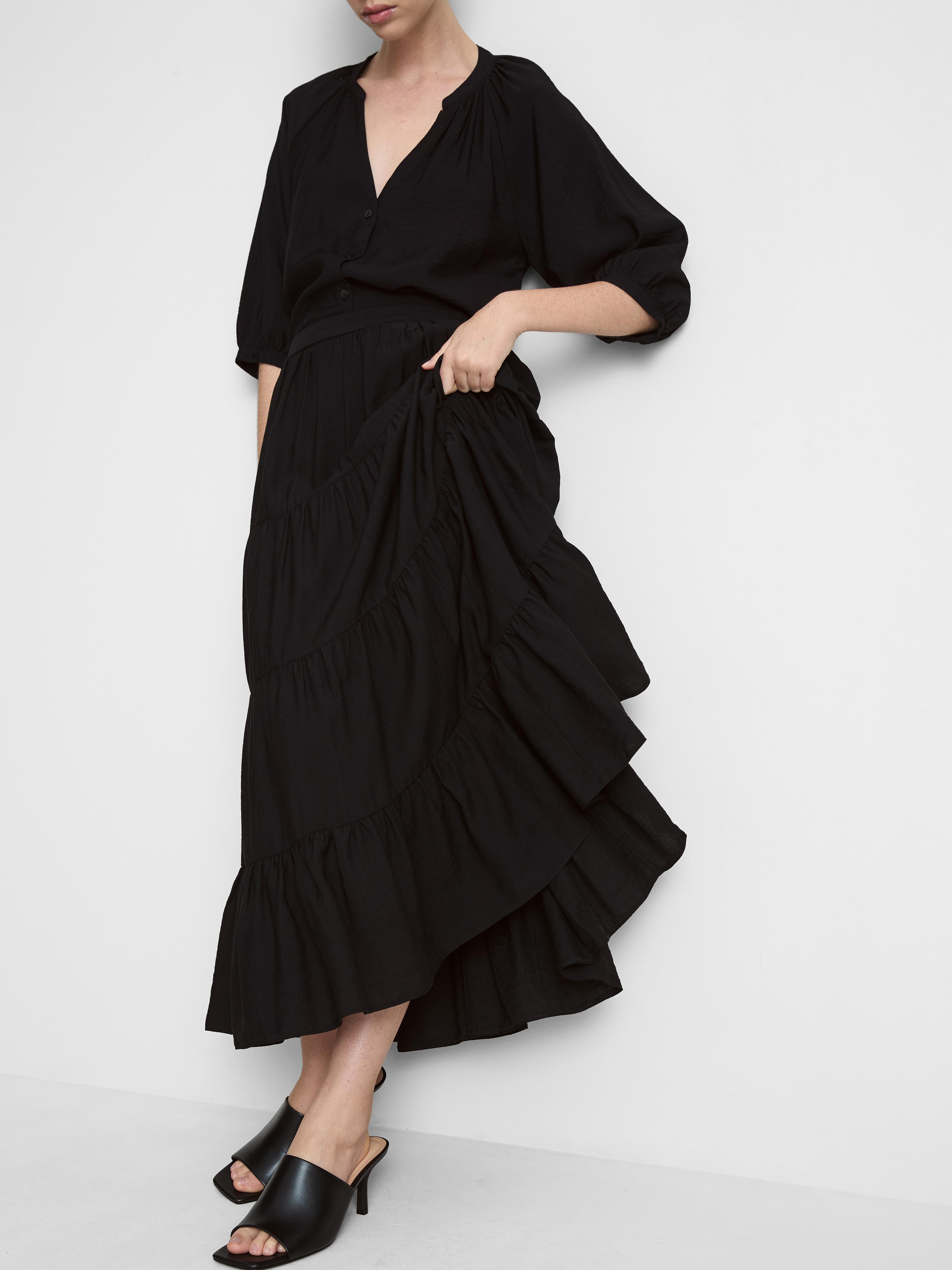 Fustă maxi în straturi