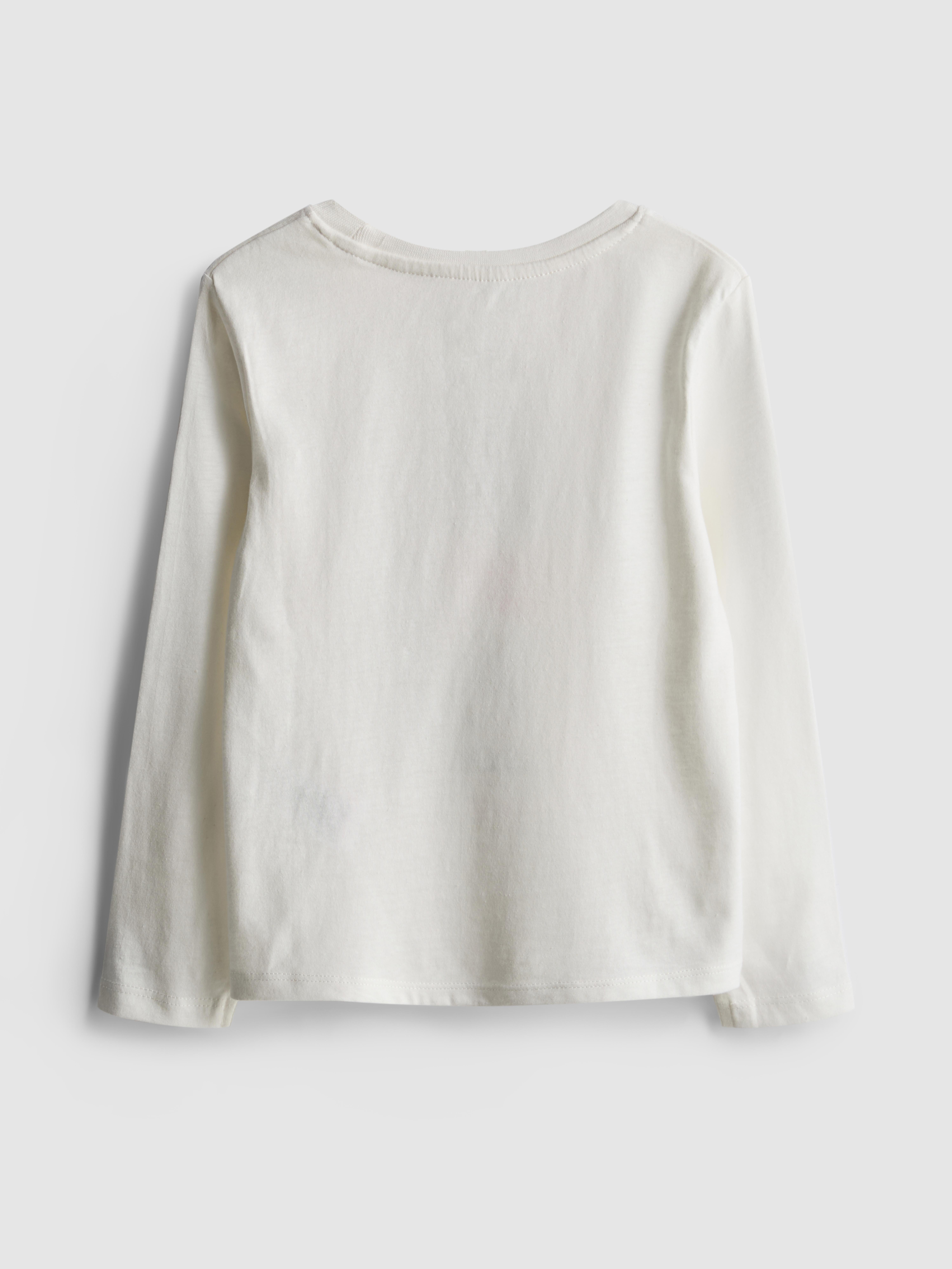 Girls Ivory 1.5-8yrs | Printed Long Sleeve T-Shirt