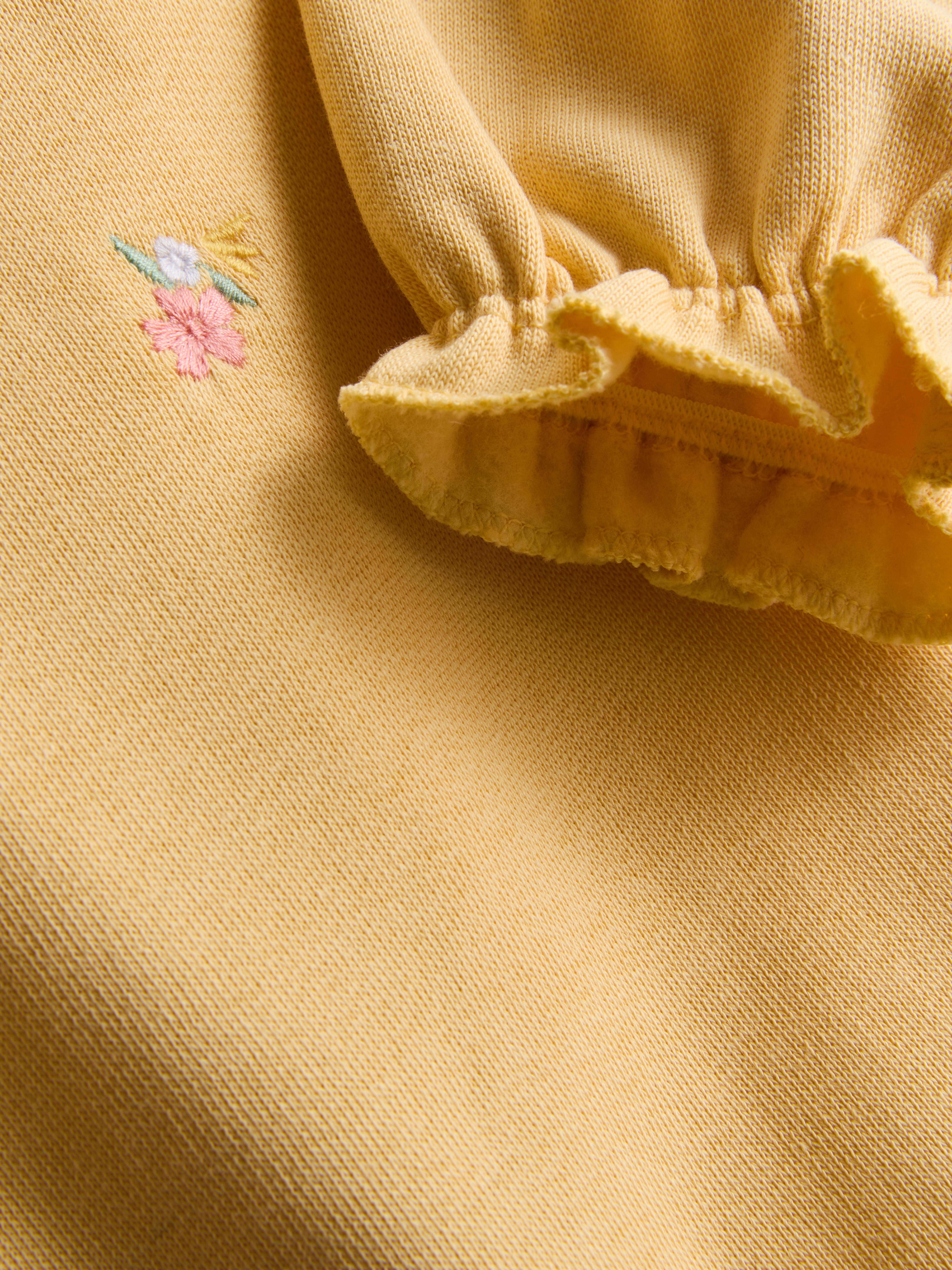 Baby Girls Yellow 0-36mths | Floral Embroidered Sweatshirt and Joggers Set