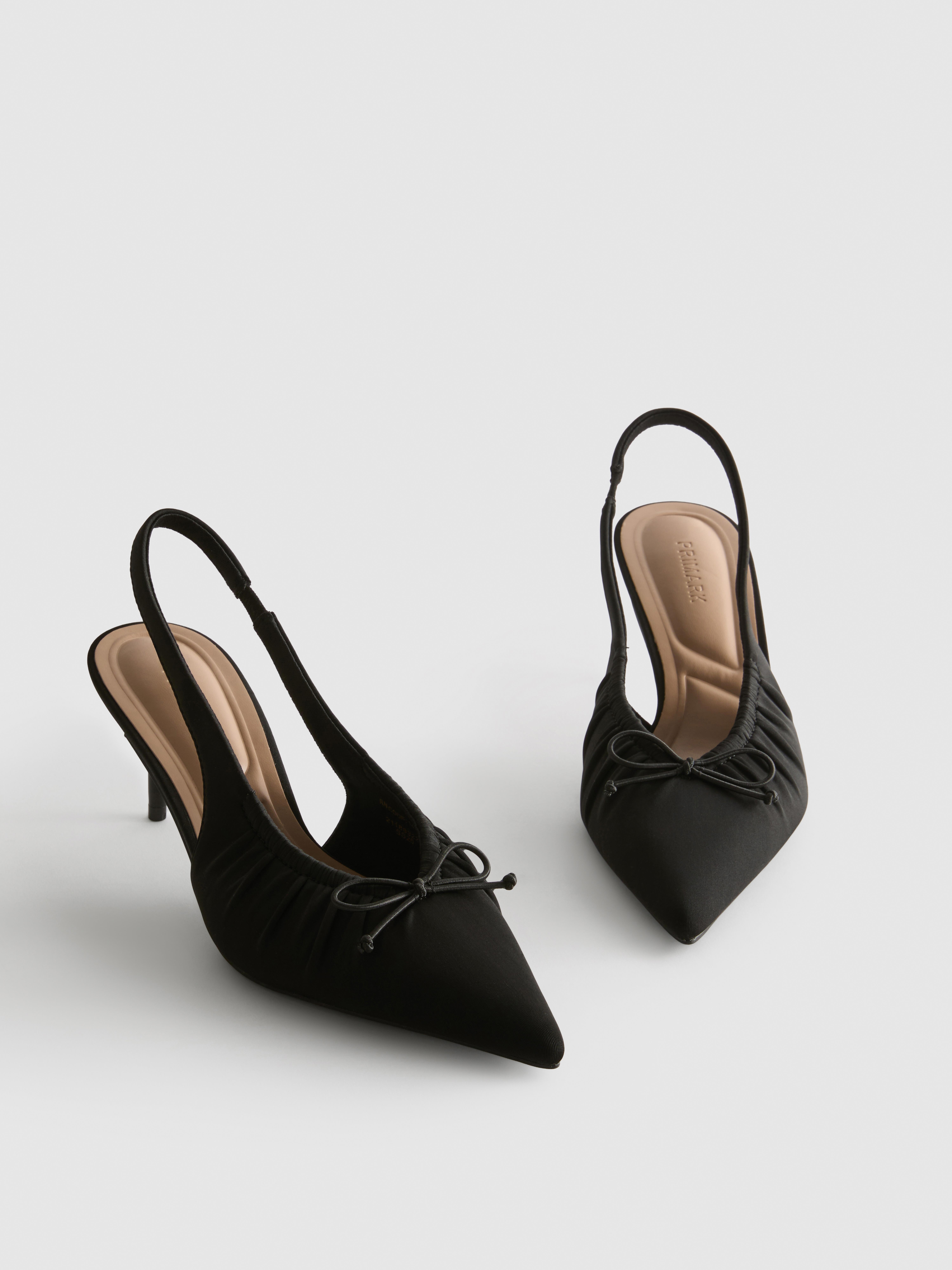 Ruched Slingback Court Heels