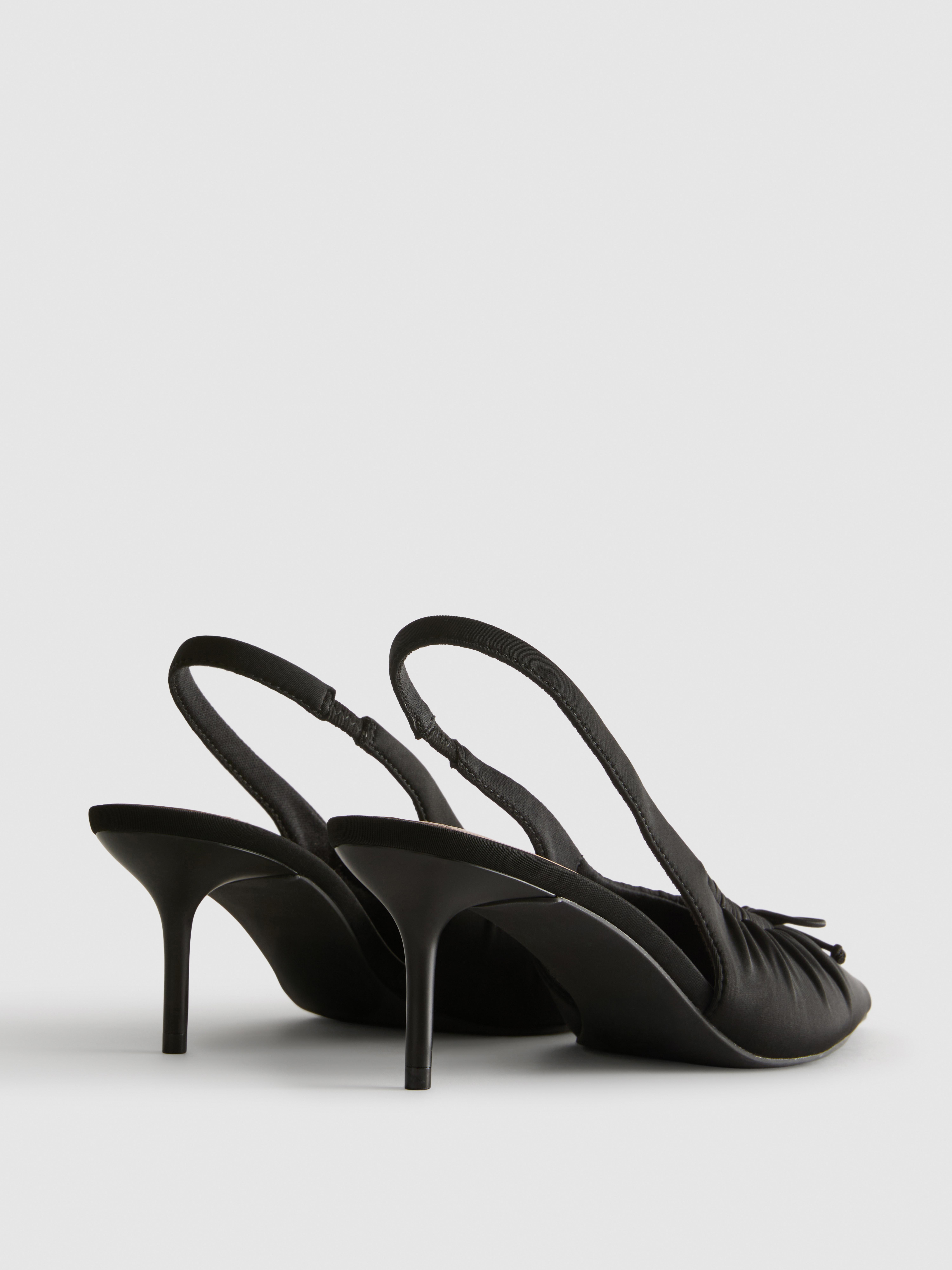 Ruched Slingback Court Heels