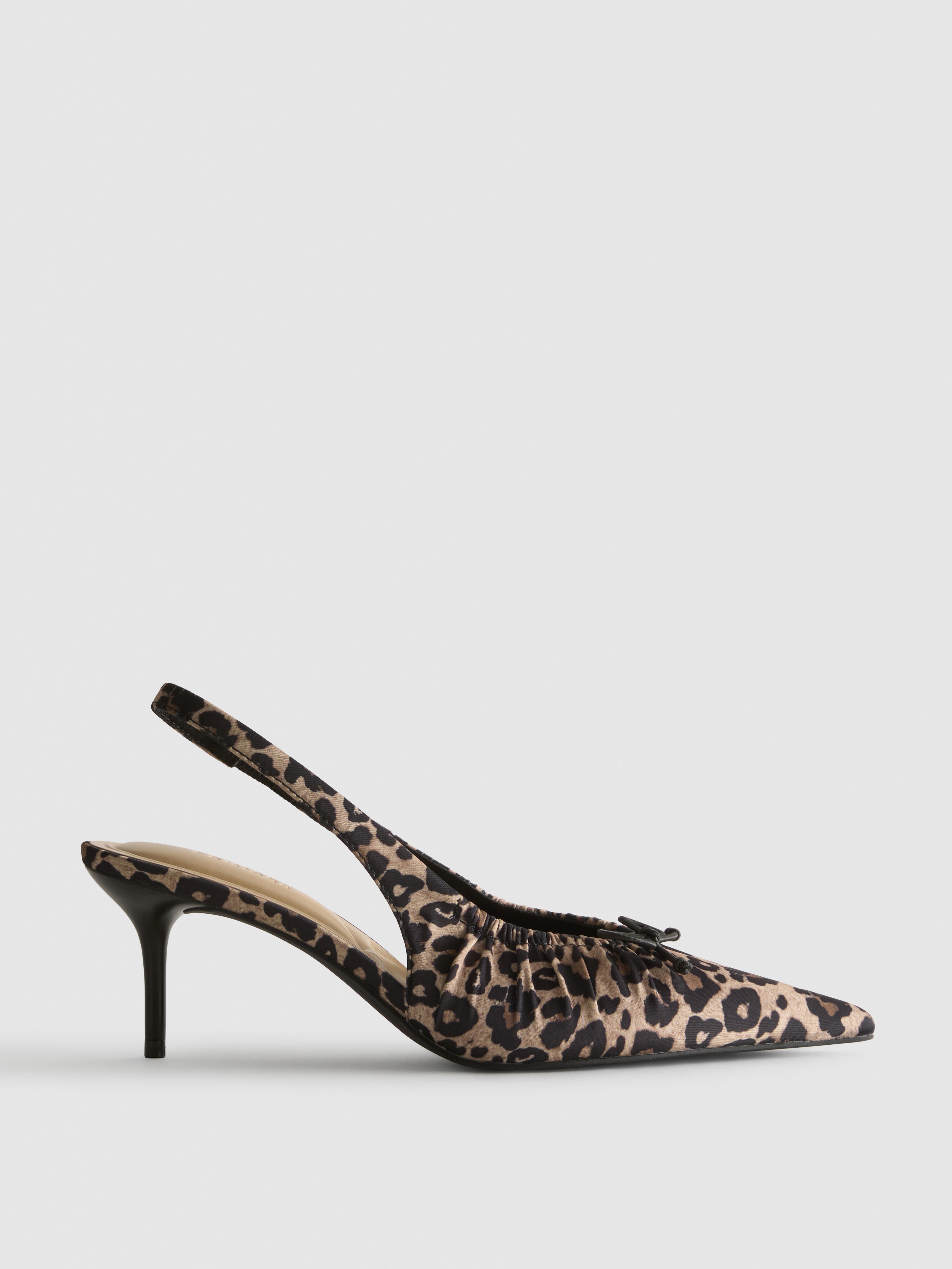 Ruched Slingback Court Heels