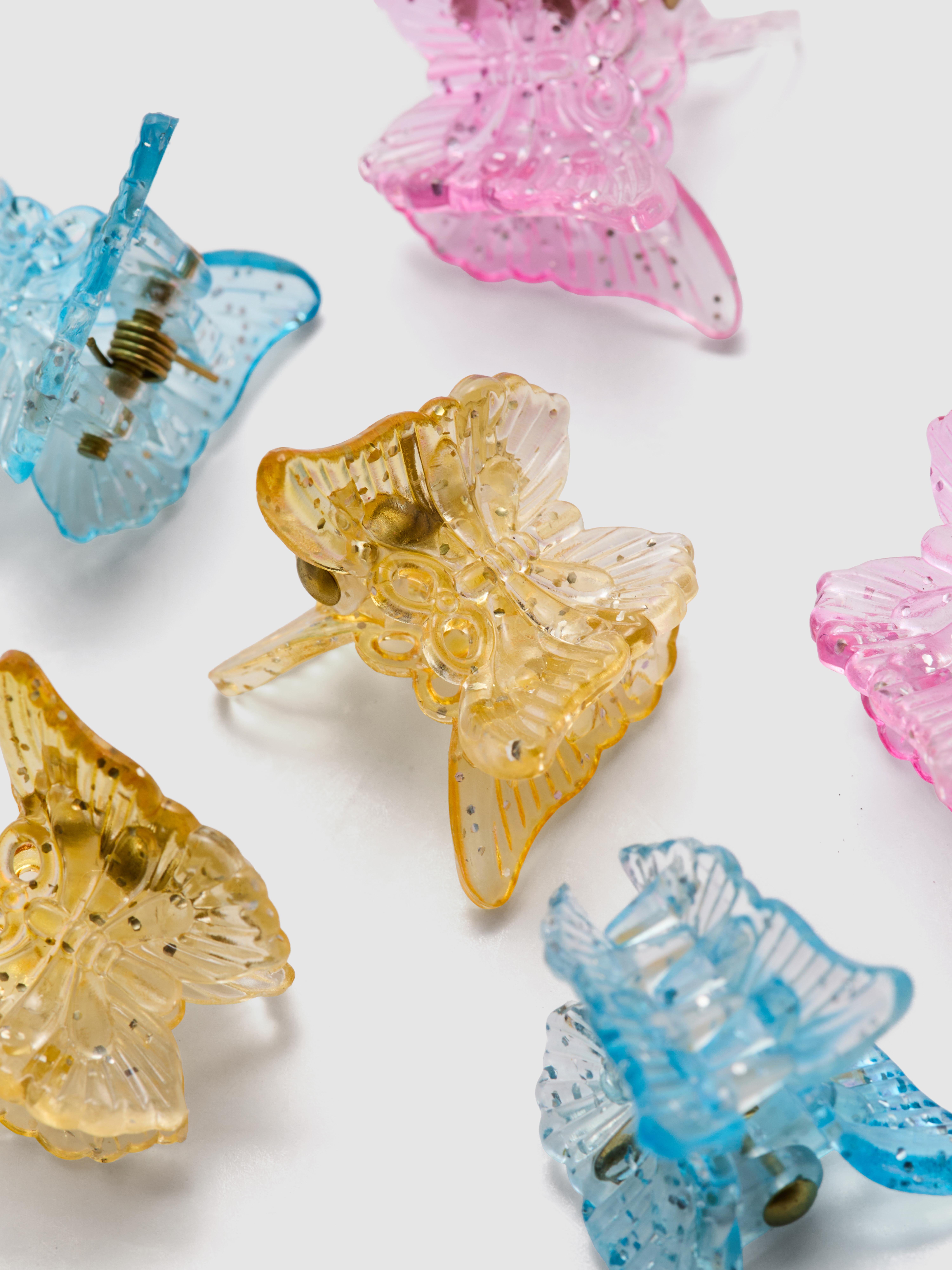 8pk Glitter Butterfly Claw Clips