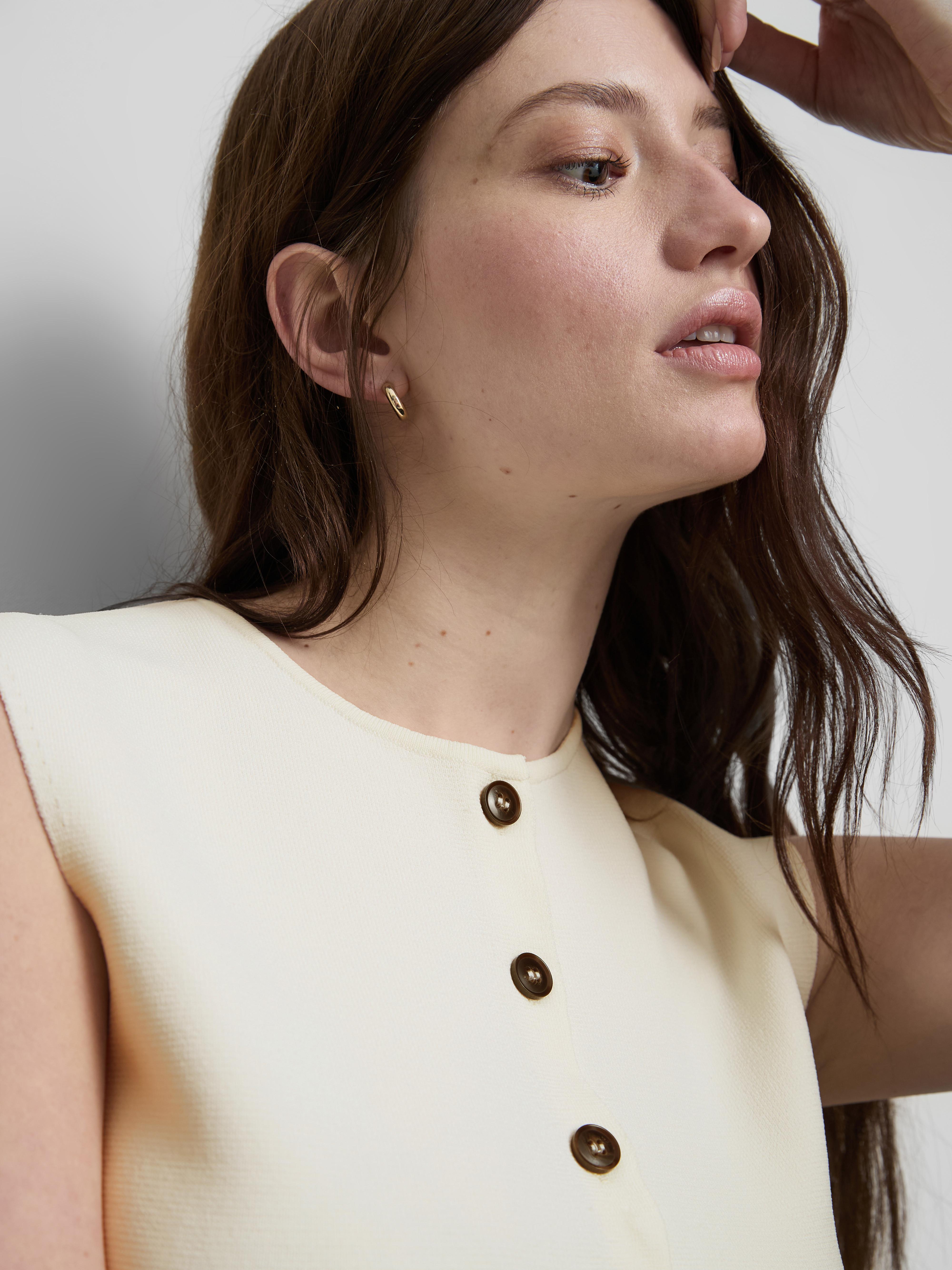 The Edit Knitted Button-Through Tank Top