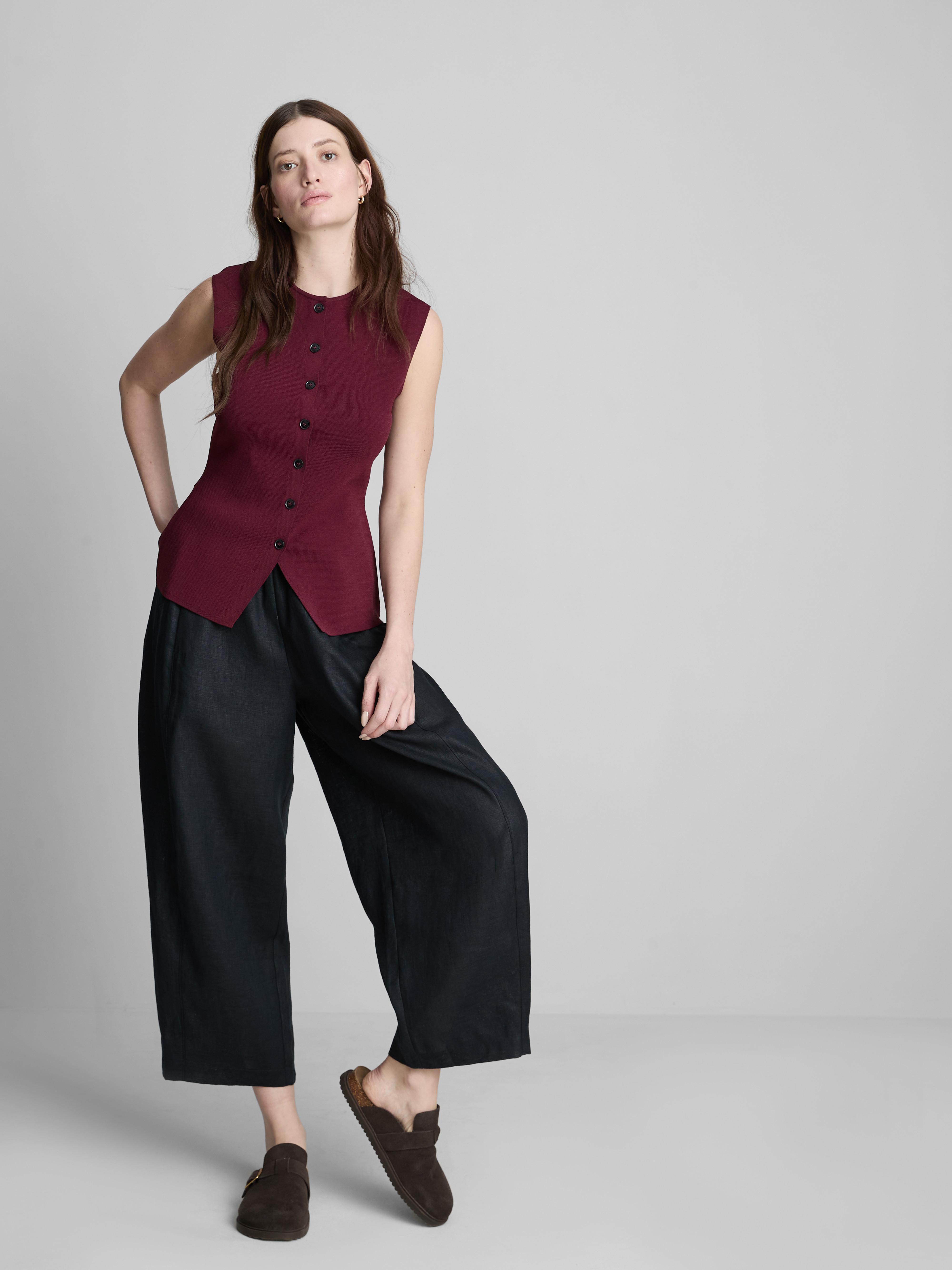 Gebreide tanktop met knoopsluiting The Edit