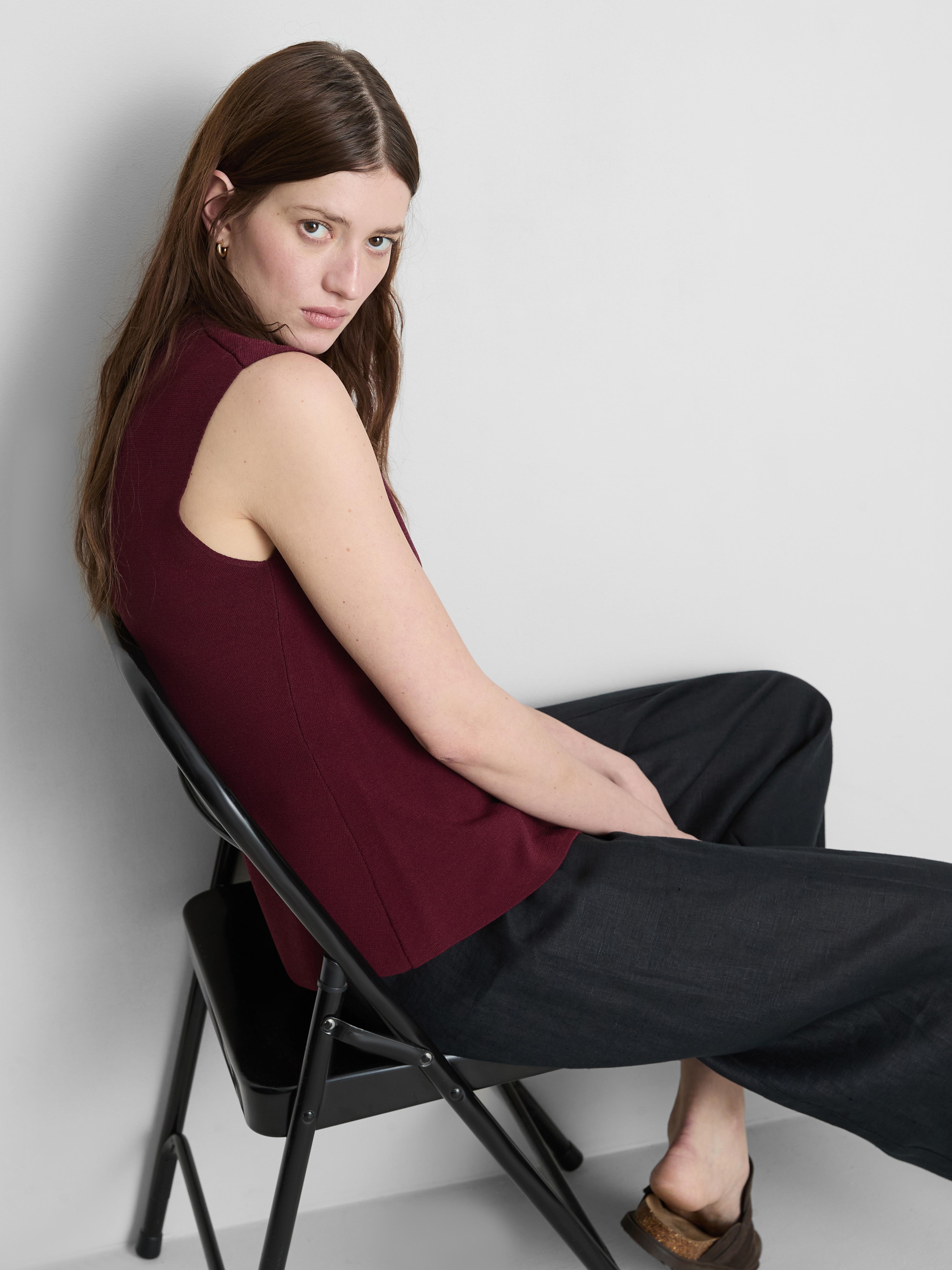 Gebreide tanktop met knoopsluiting The Edit