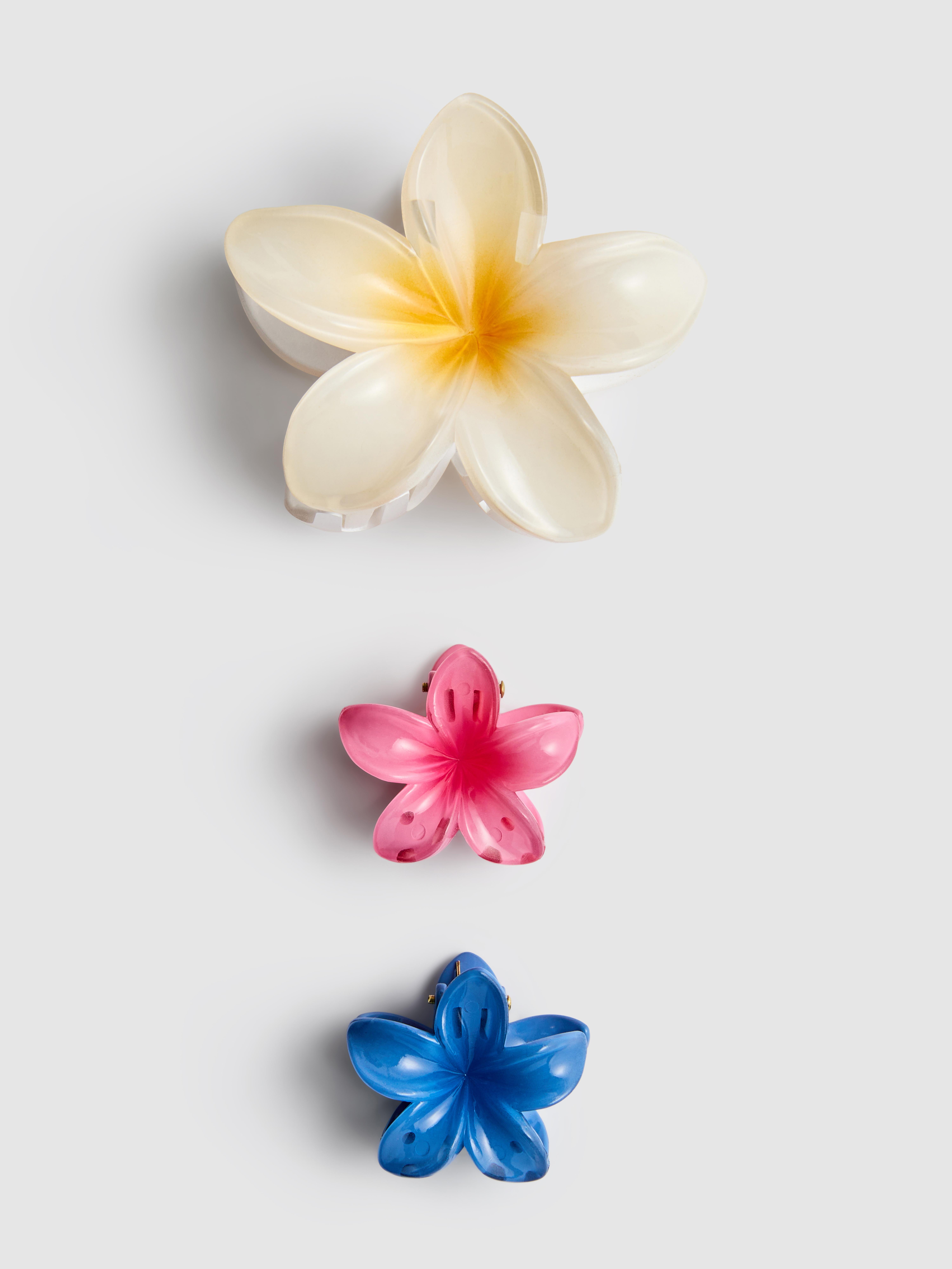 Klamry do włosów z motywem hibiskusa, 3 szt.