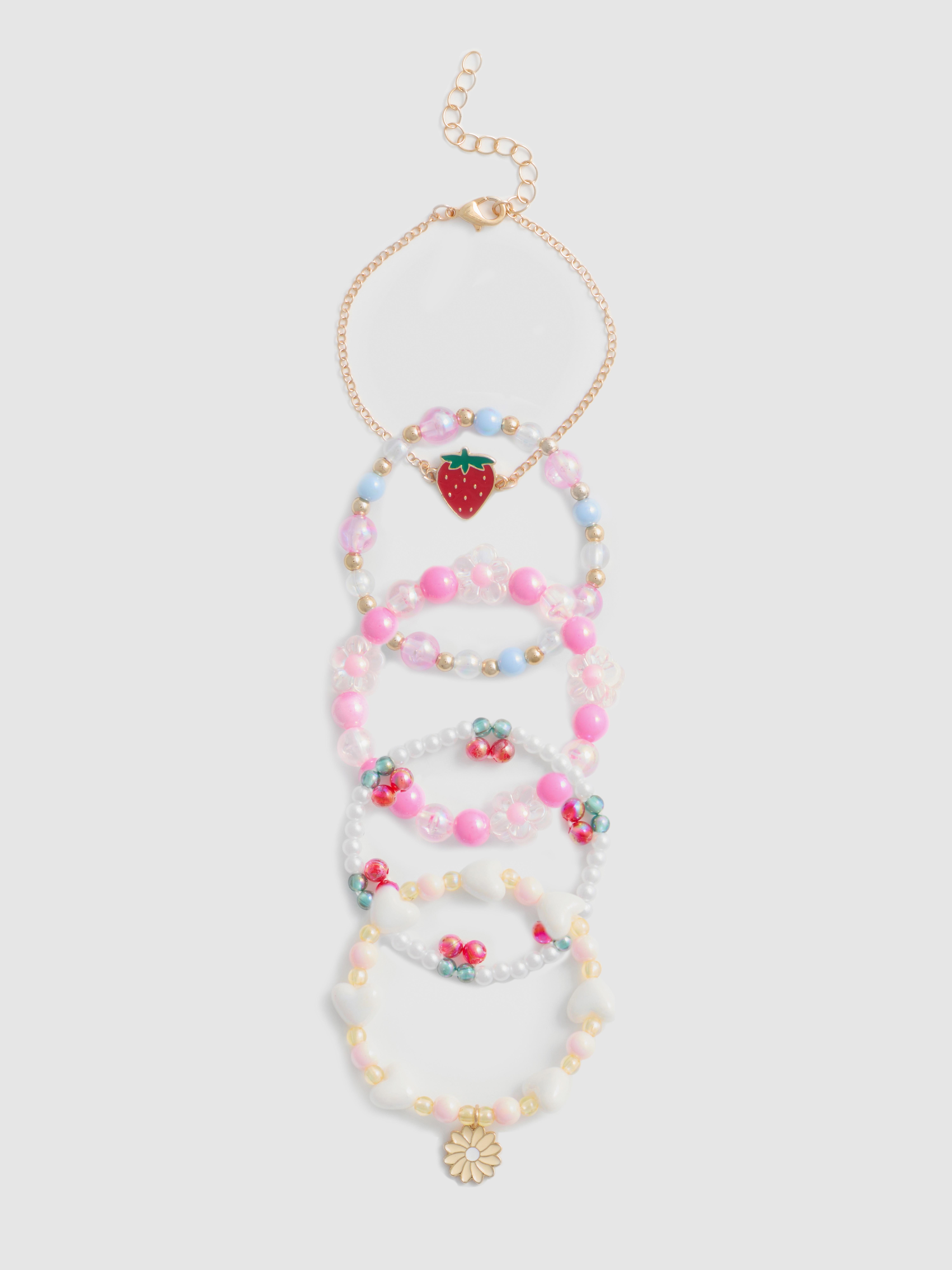 5 braccialetti con perline