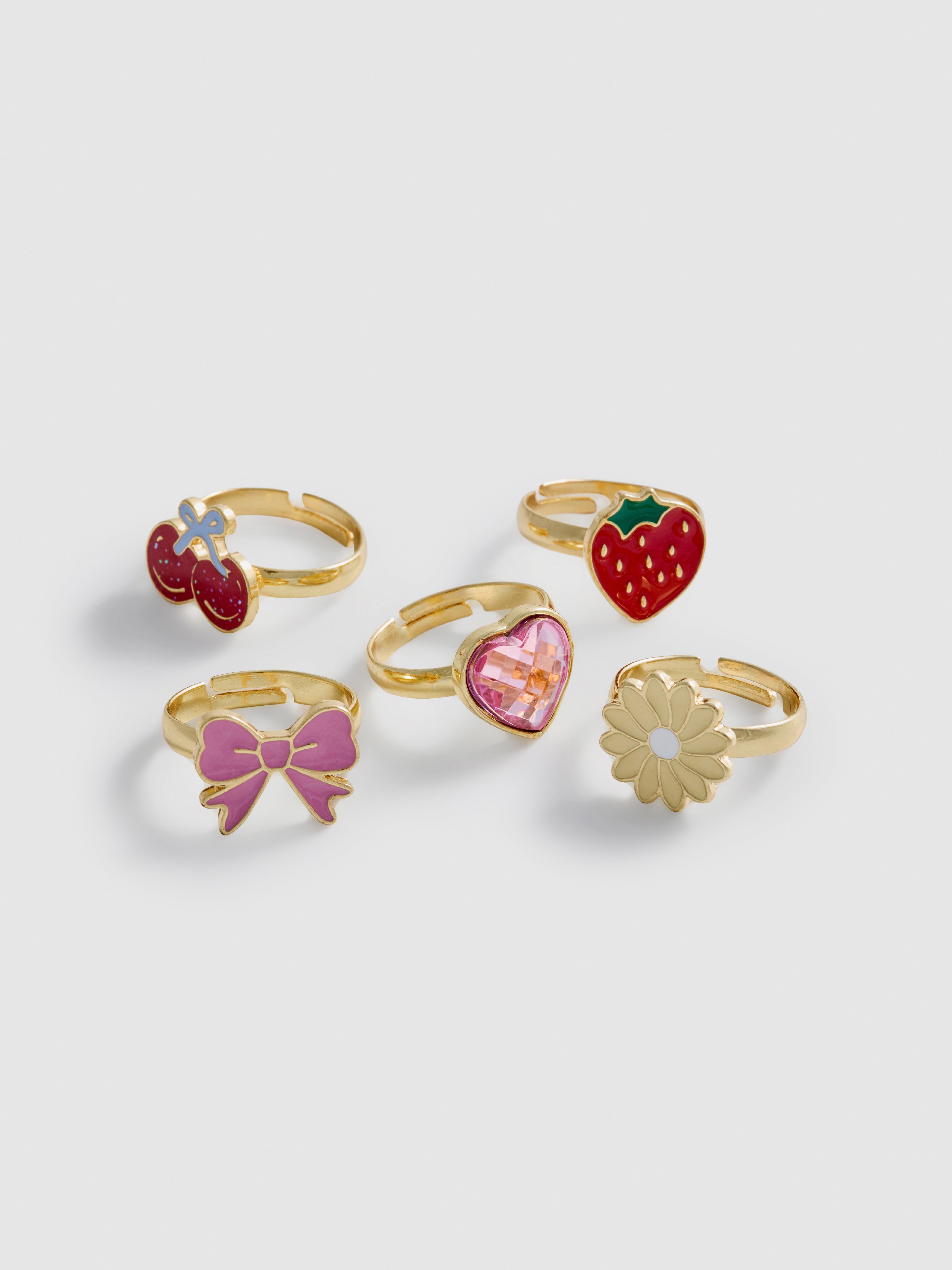 5-Pack Charm Rings