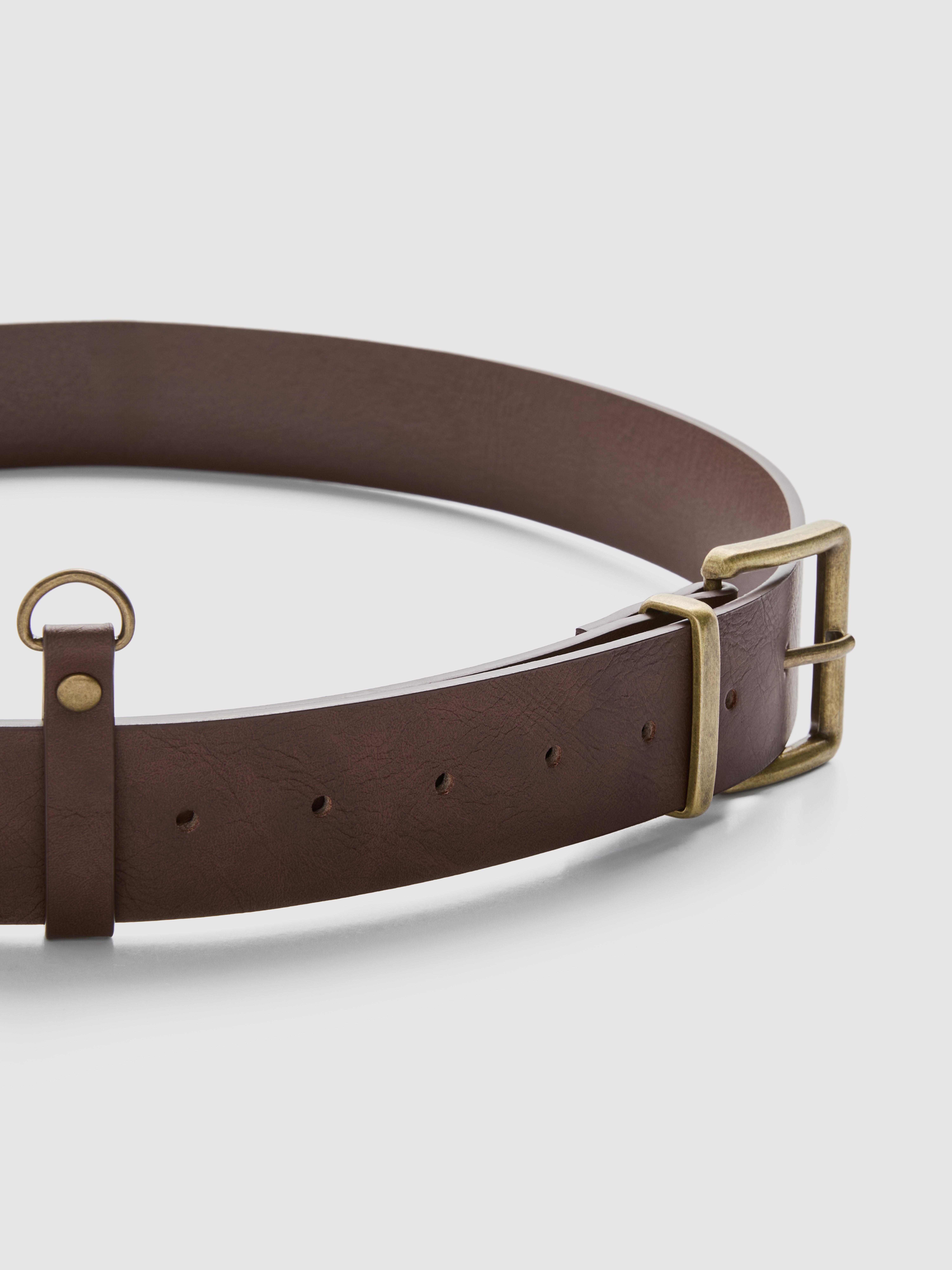 Women's Brown Faux Leather Jean Belt