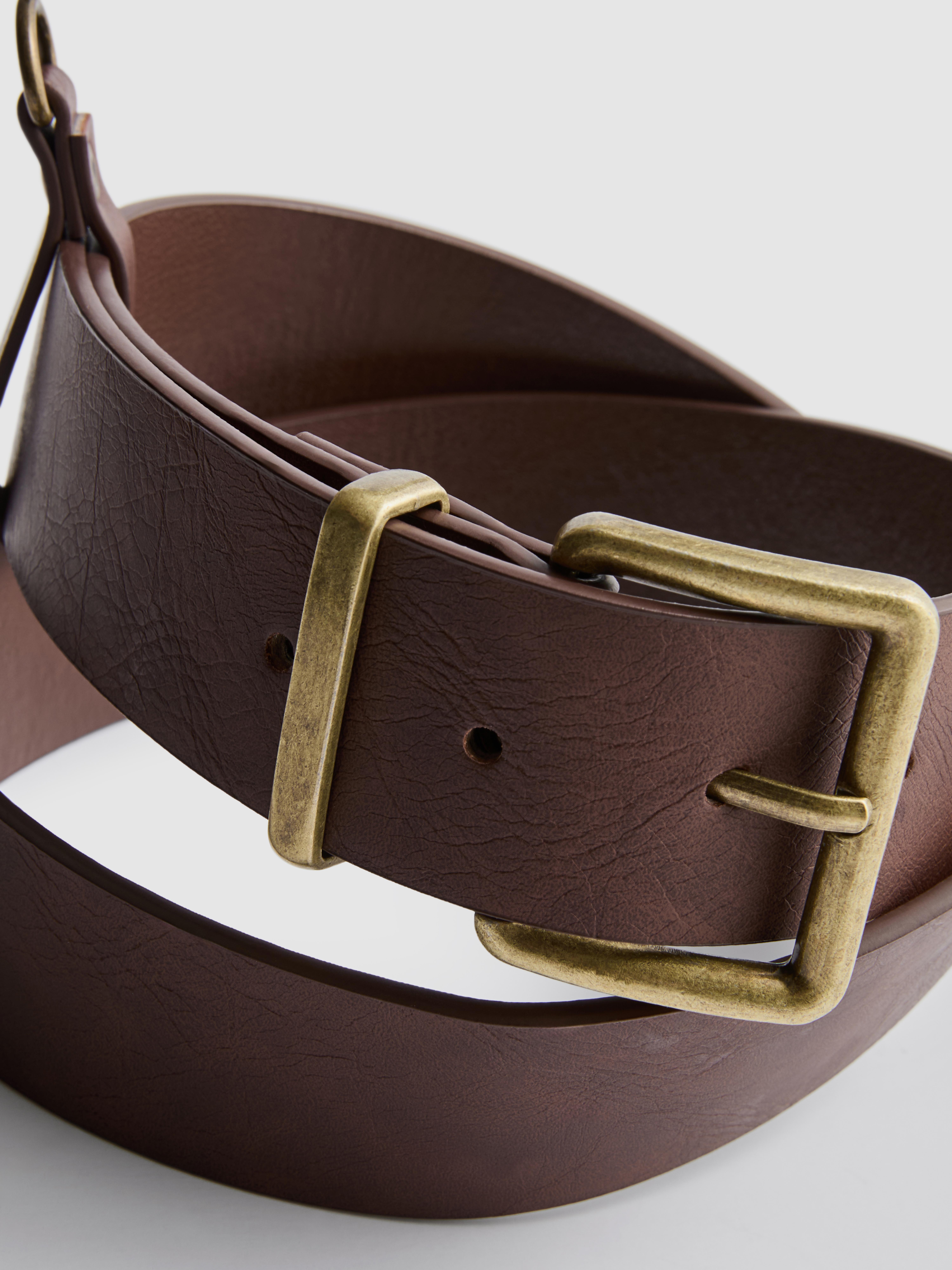 Women's Brown Faux Leather Jean Belt