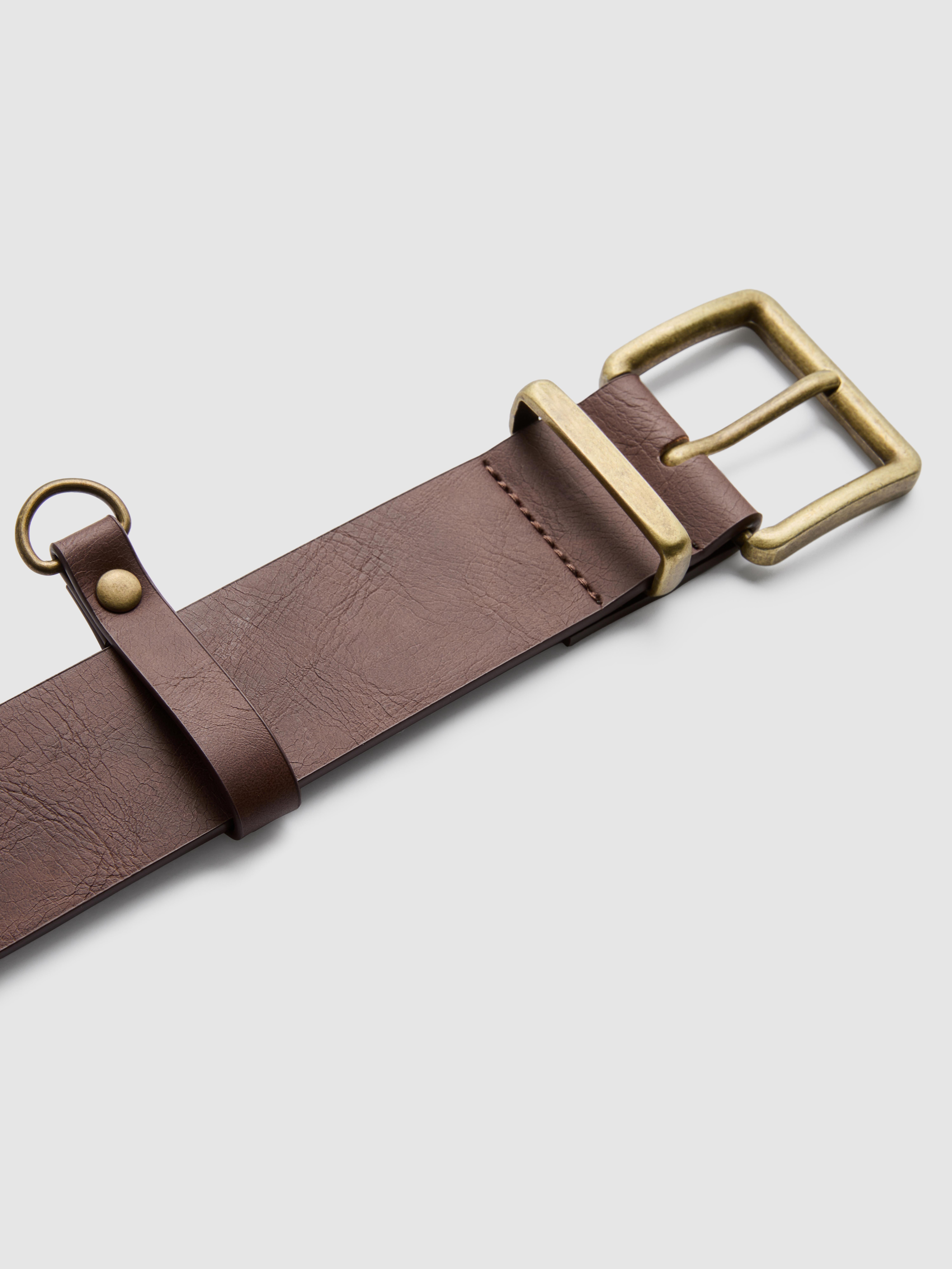 Women's Brown Faux Leather Jean Belt