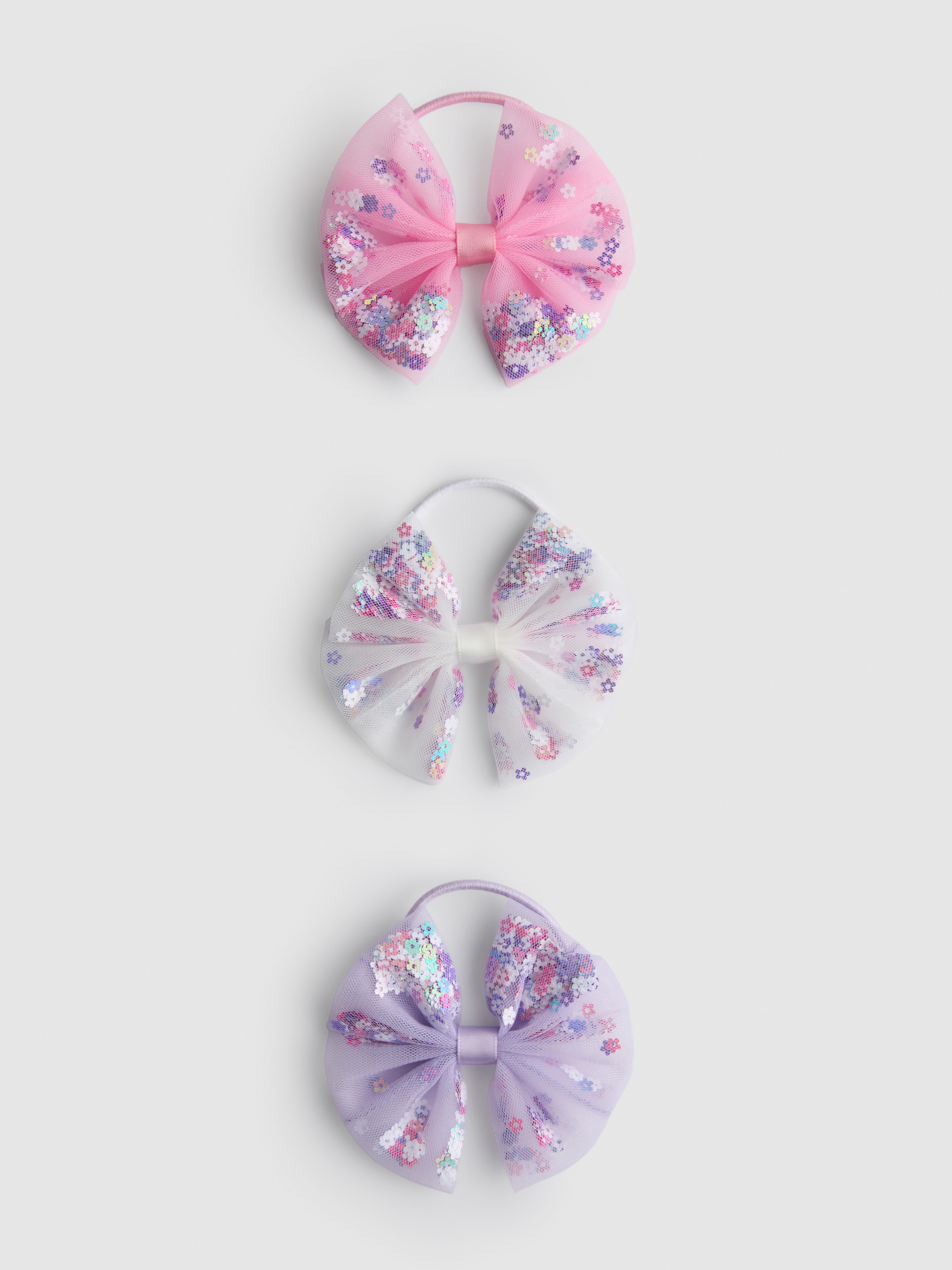 3pk Sequin Bow Hair Bands