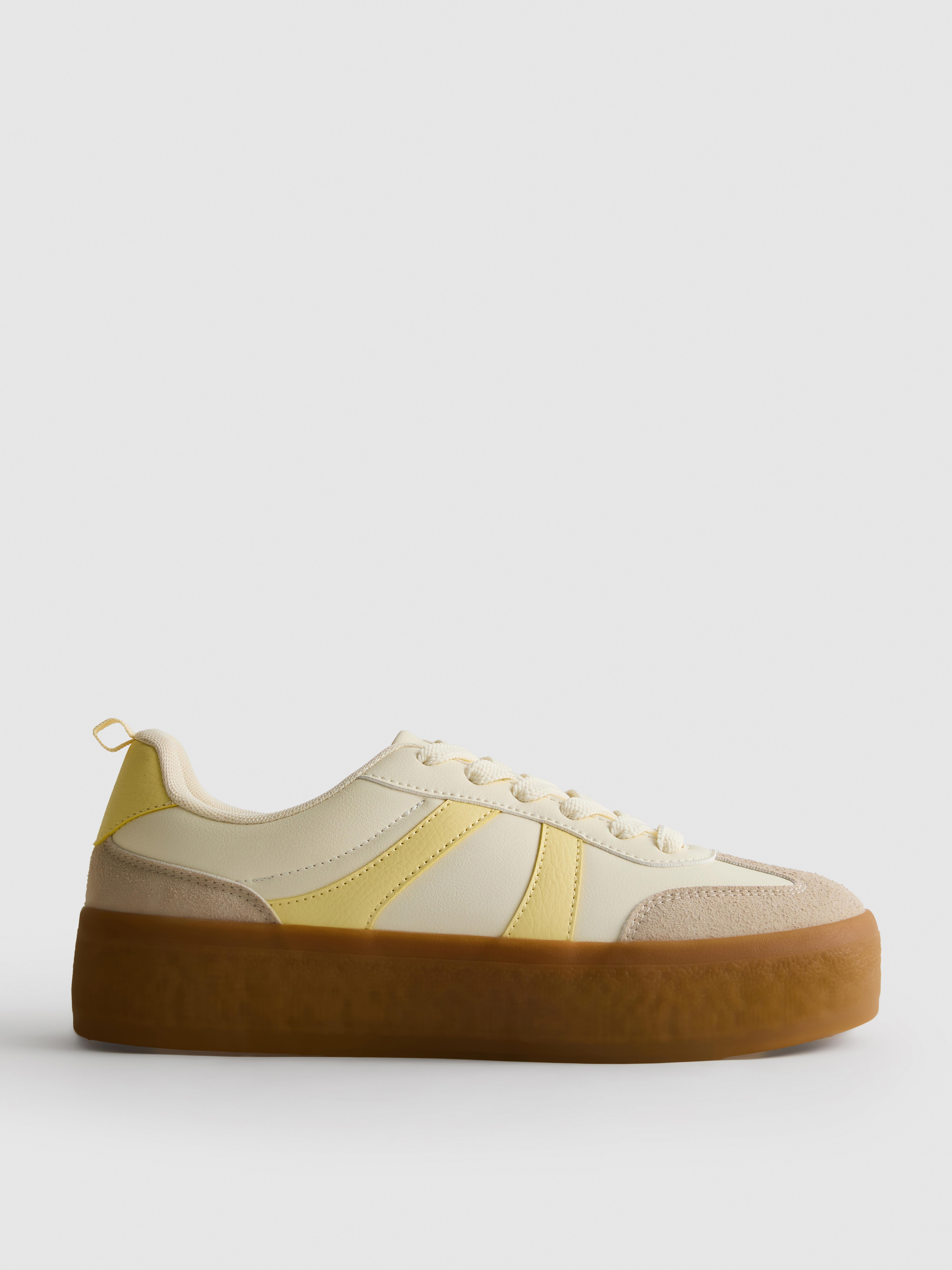 Women's Light Yellow Flatform Gum Sole