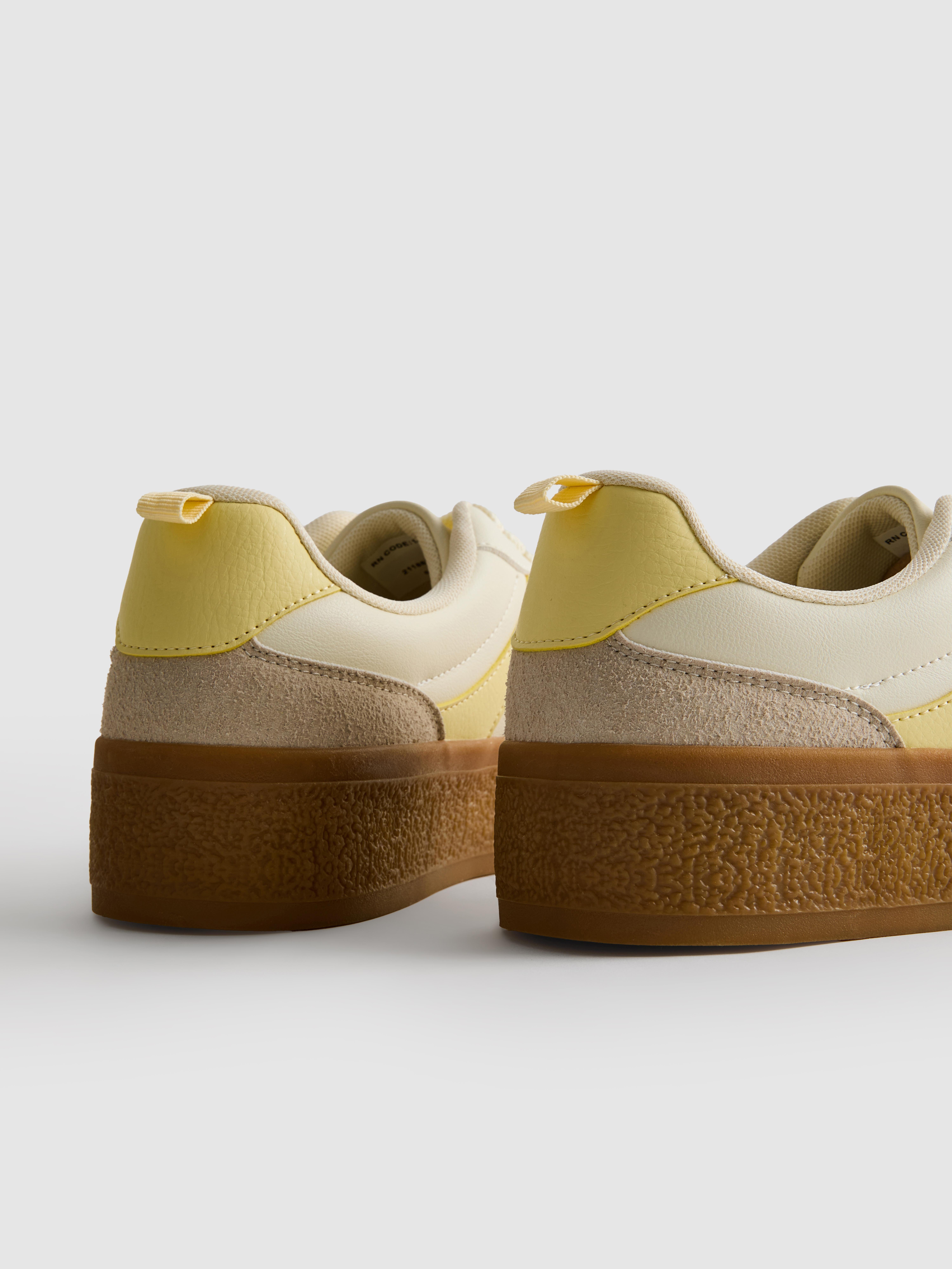 Women's Light Yellow Flatform Gum Sole