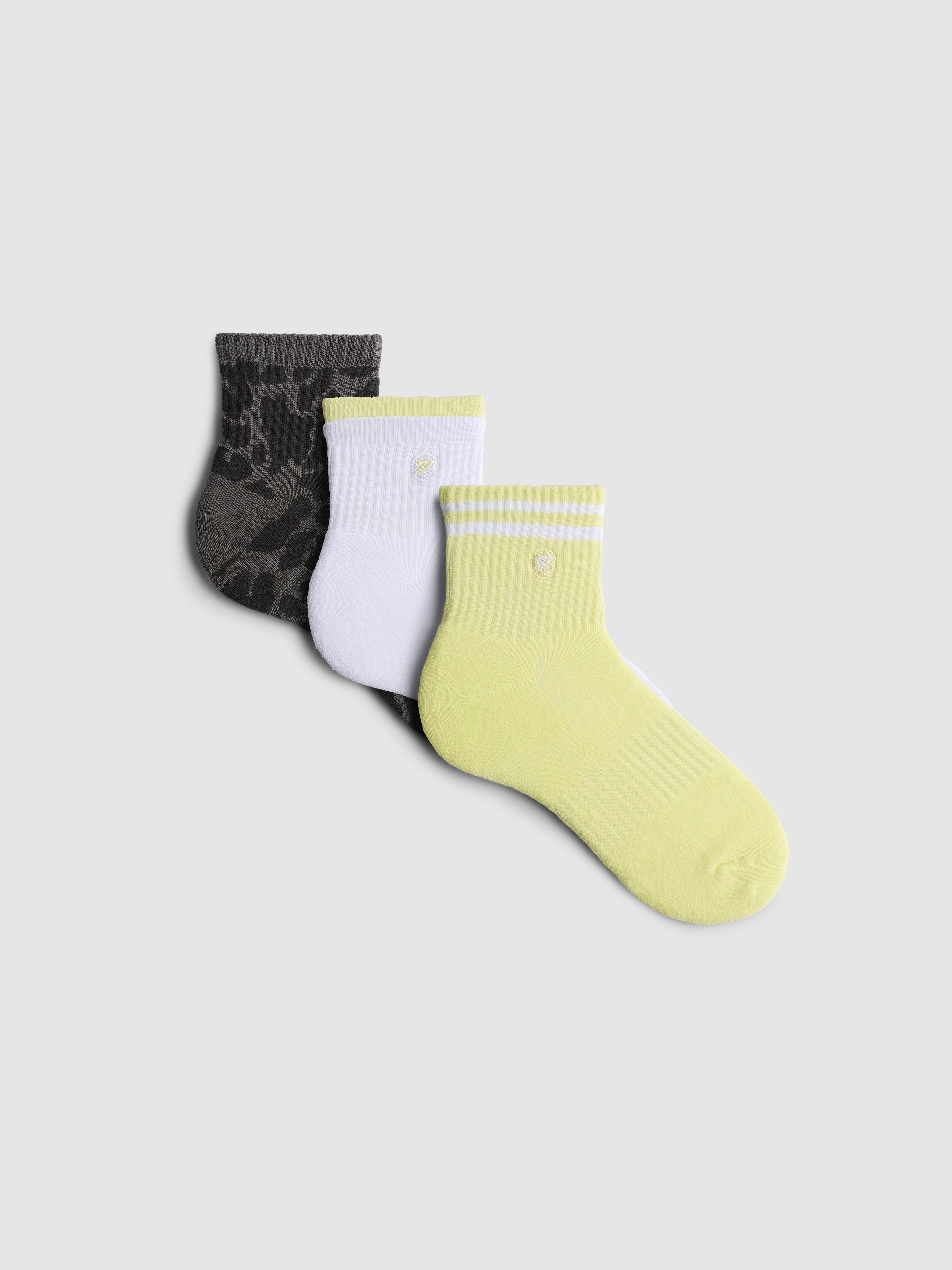3pk Active Quarter Crew Socks