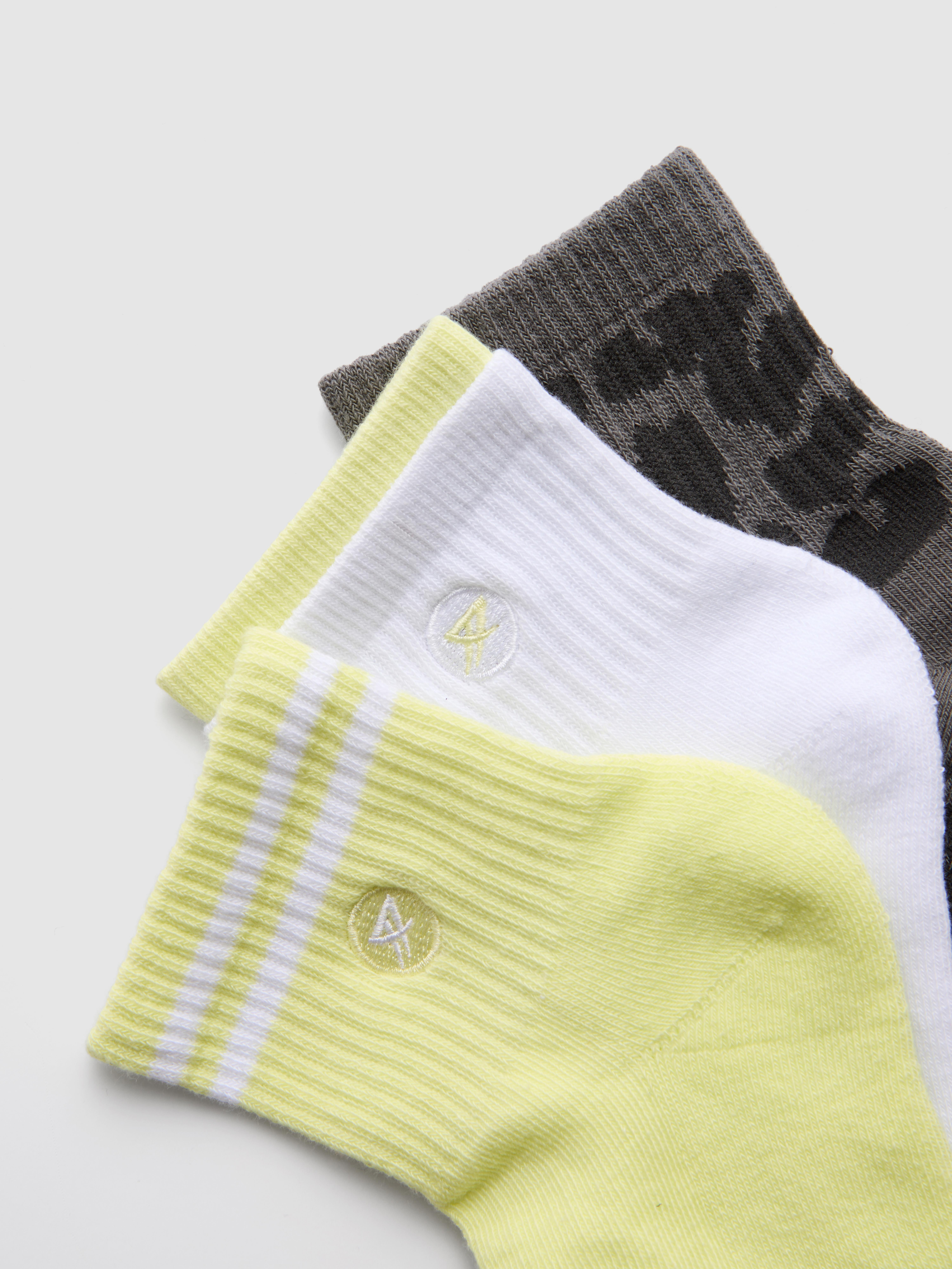 3pk Active Quarter Crew Socks