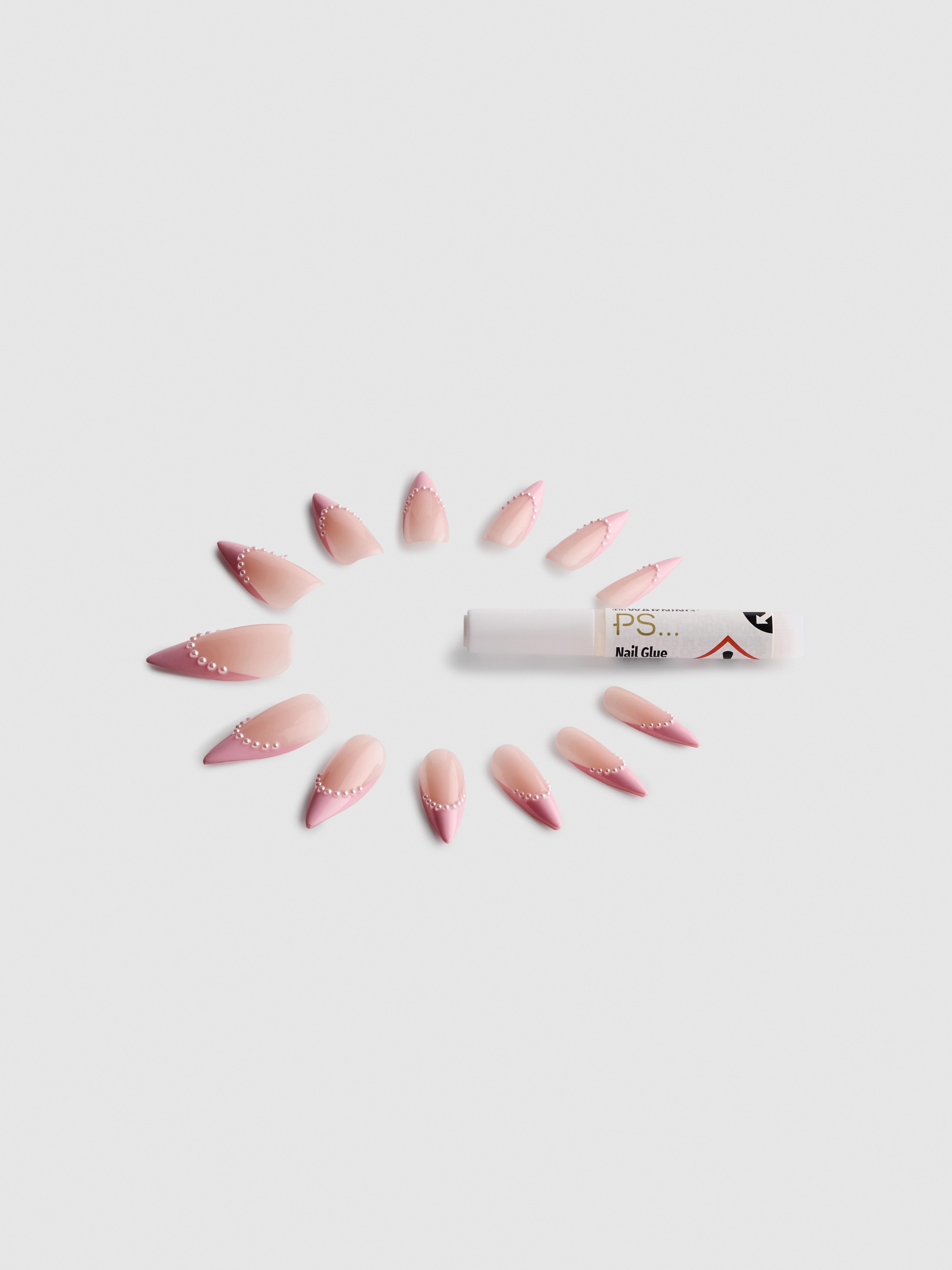 Dolgi umetni nohti stiletto z umetnimi biseri PS... Pro