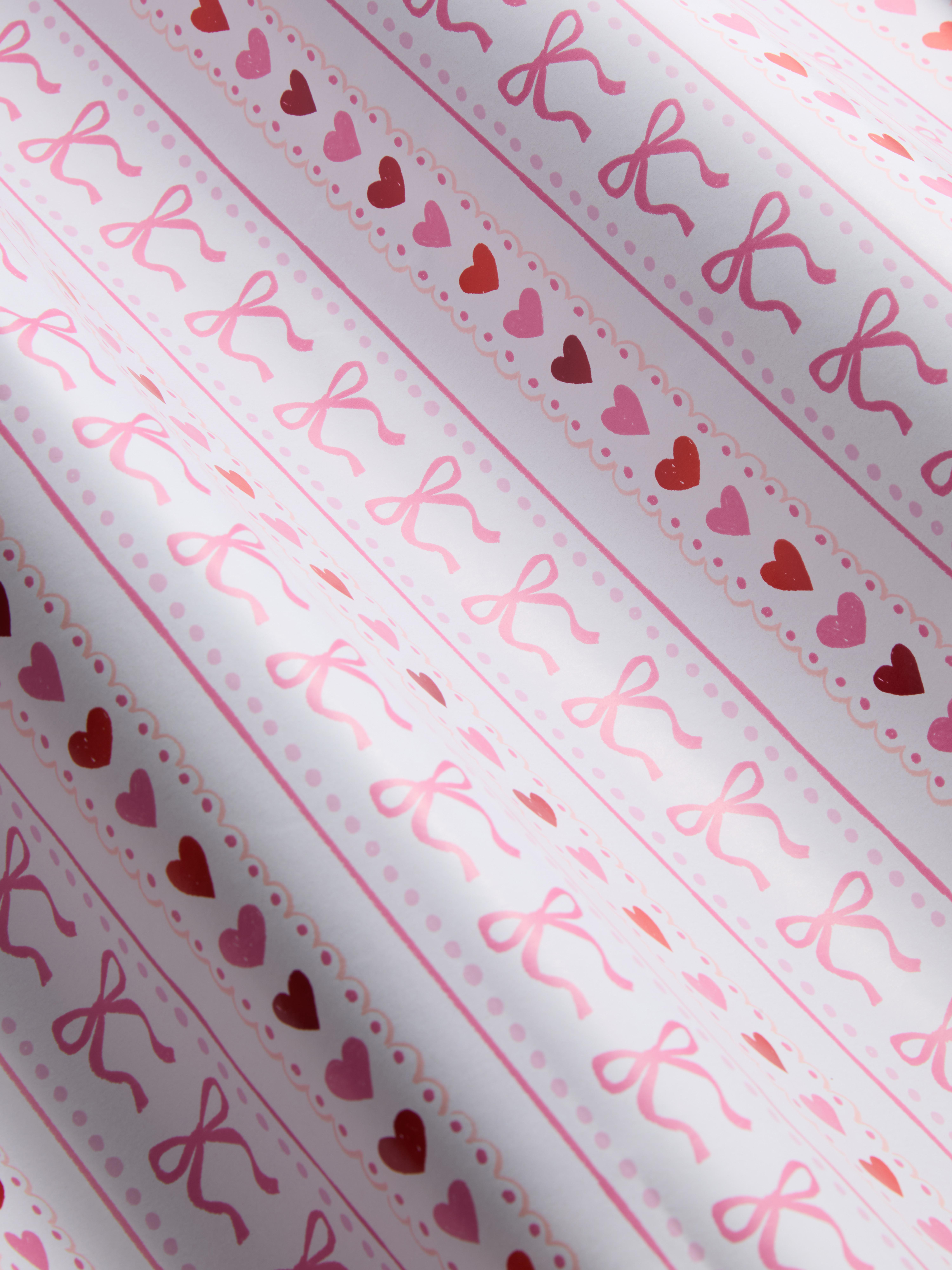 6m Heart And Bow Wrapping Paper