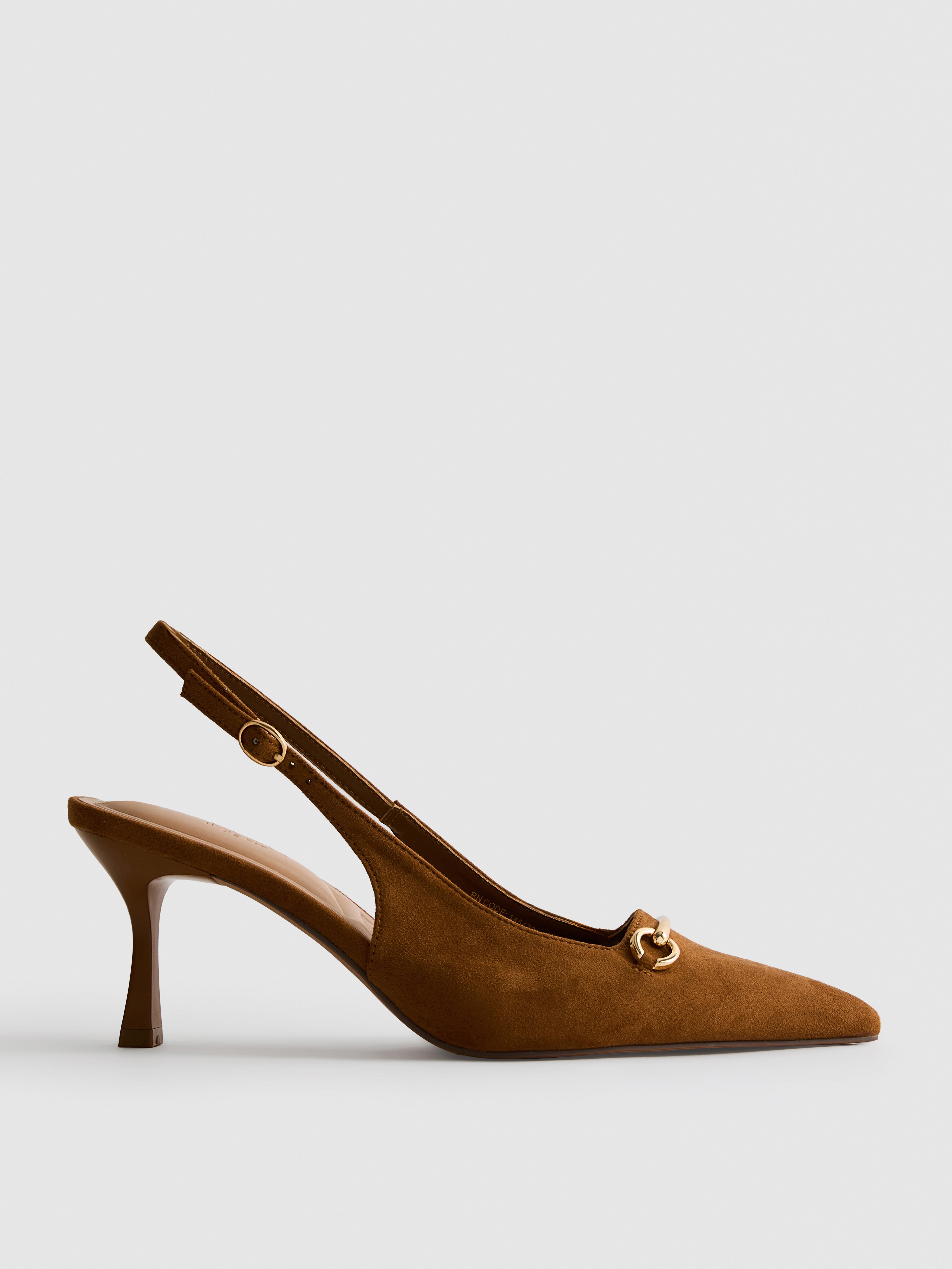 Women's Camel Wide Fit Slingback Pumps