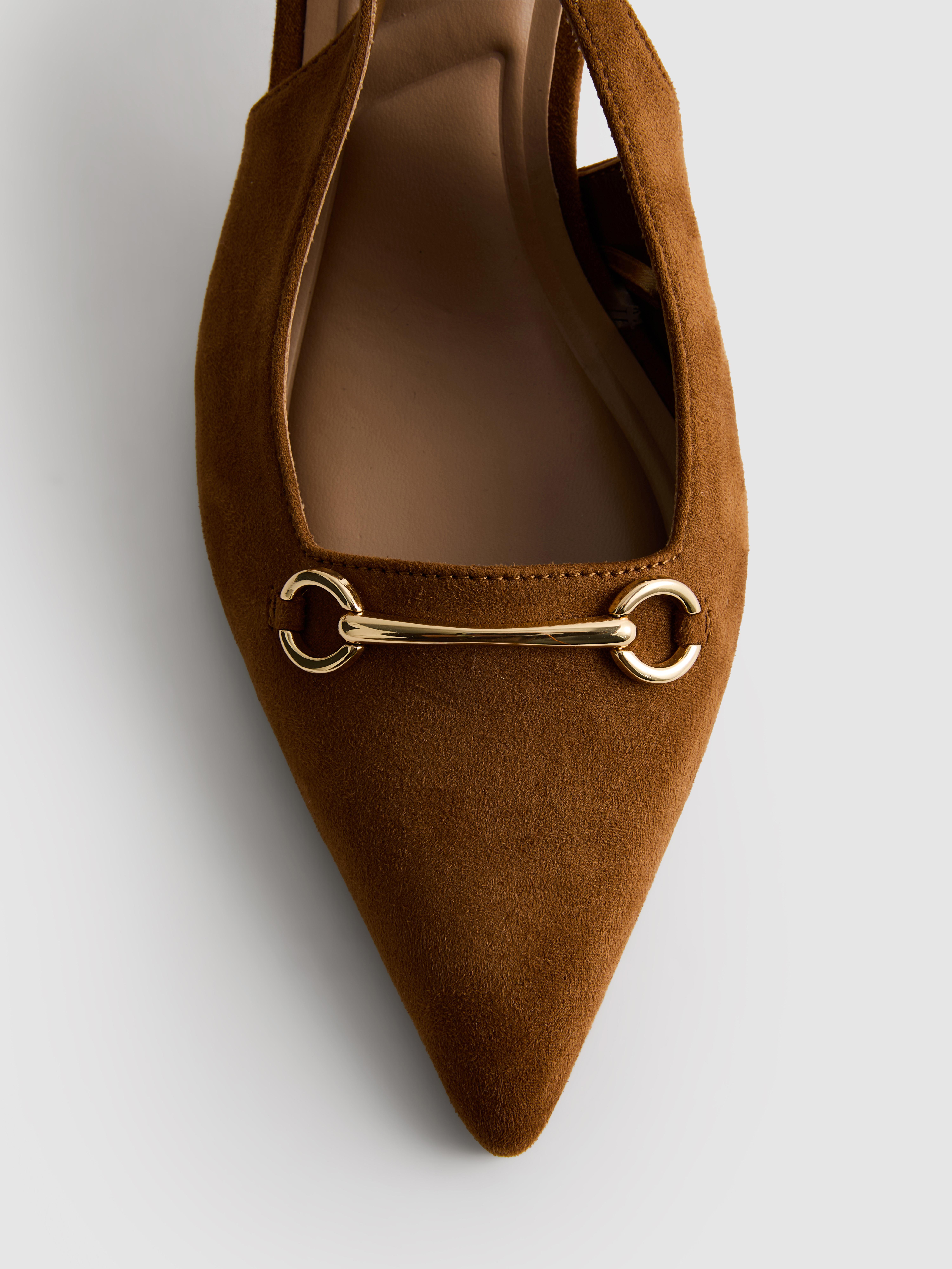 Women's Camel Wide Fit Slingback Pumps