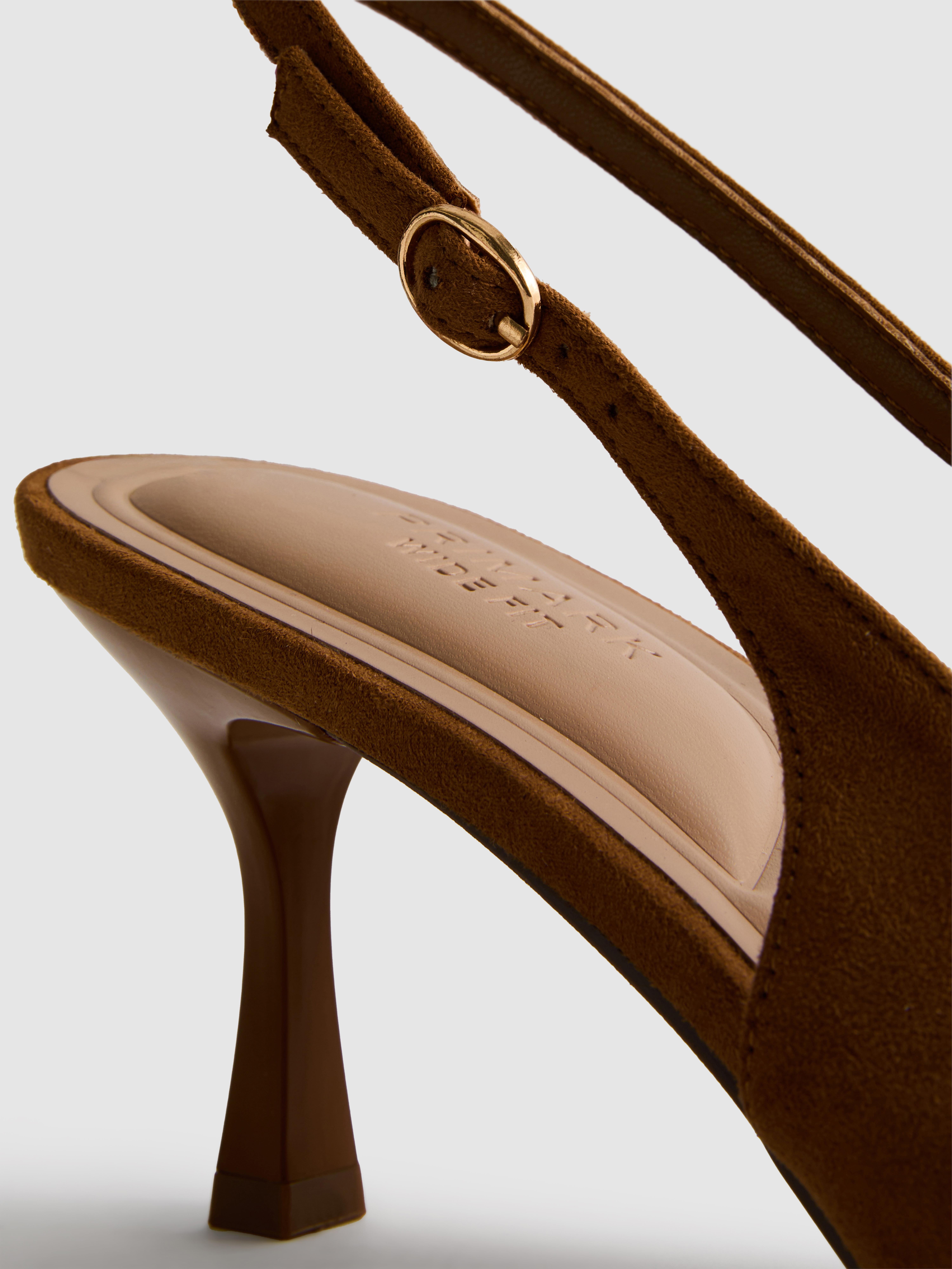 Women's Camel Wide Fit Slingback Pumps