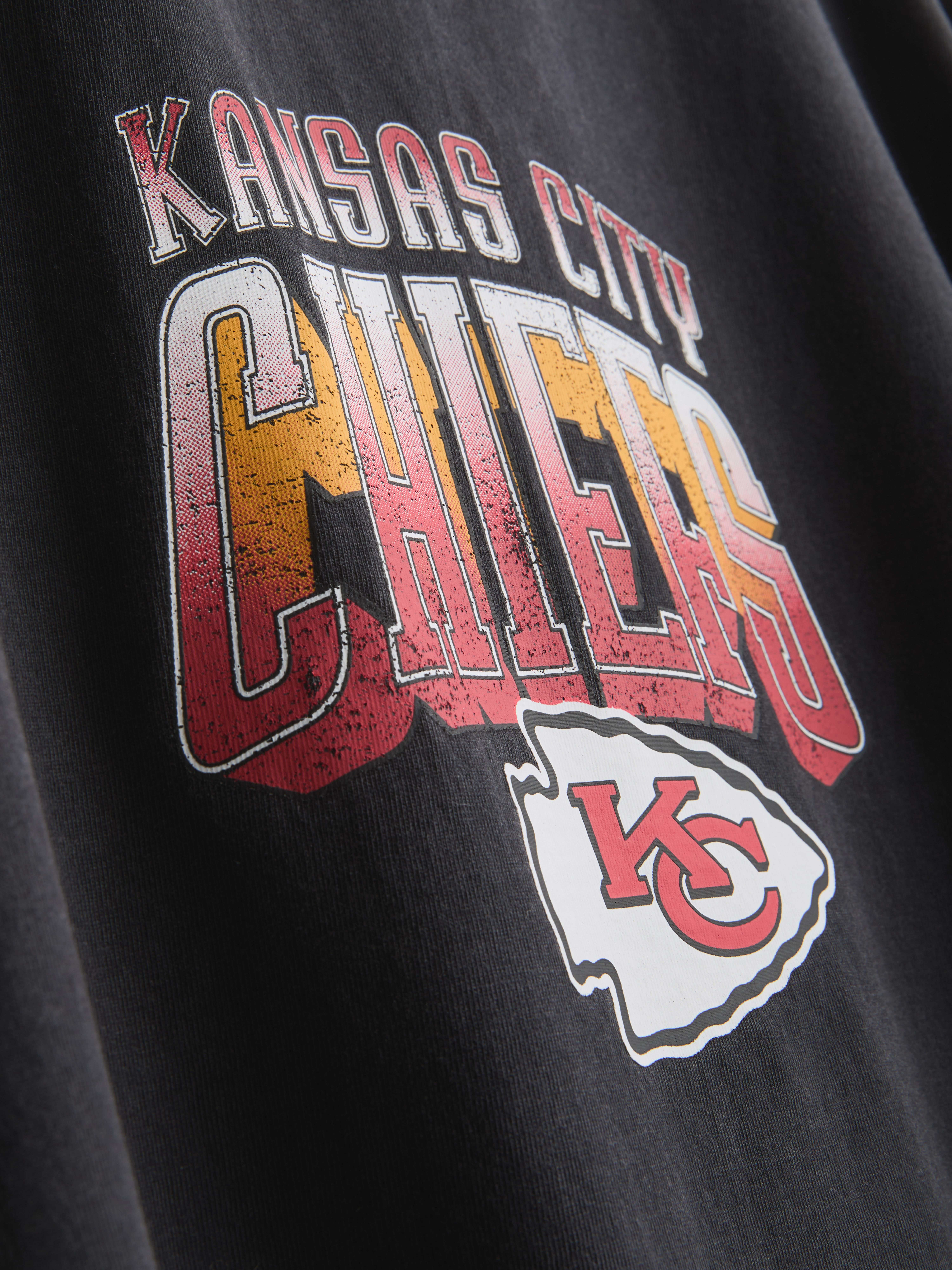 Boys Charcoal 7-15yrs | NFL Kansas City Chiefs Acid Wash T-Shirt
