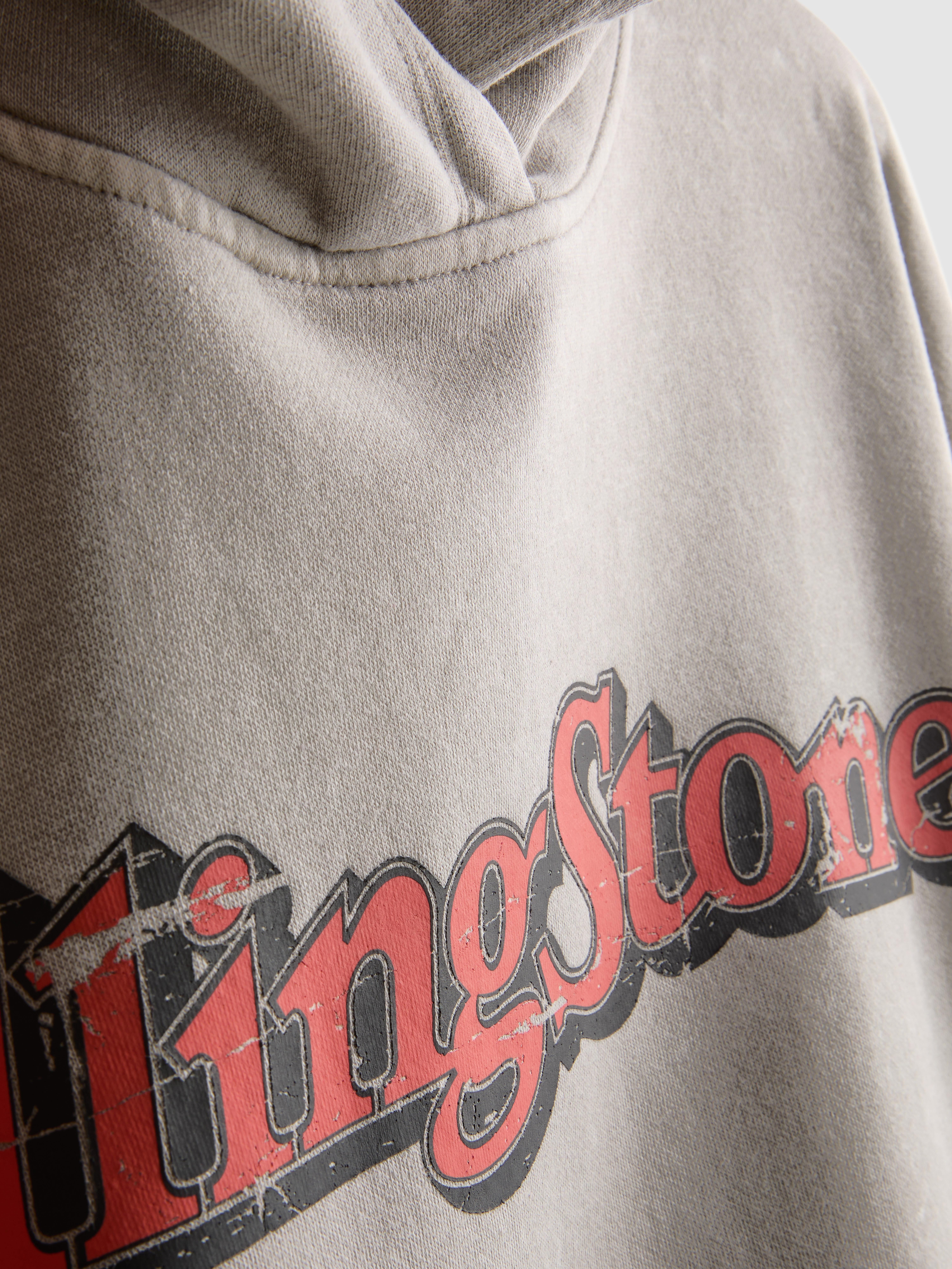 Sweat à capuche oversize en coton délavé The Rolling Stones