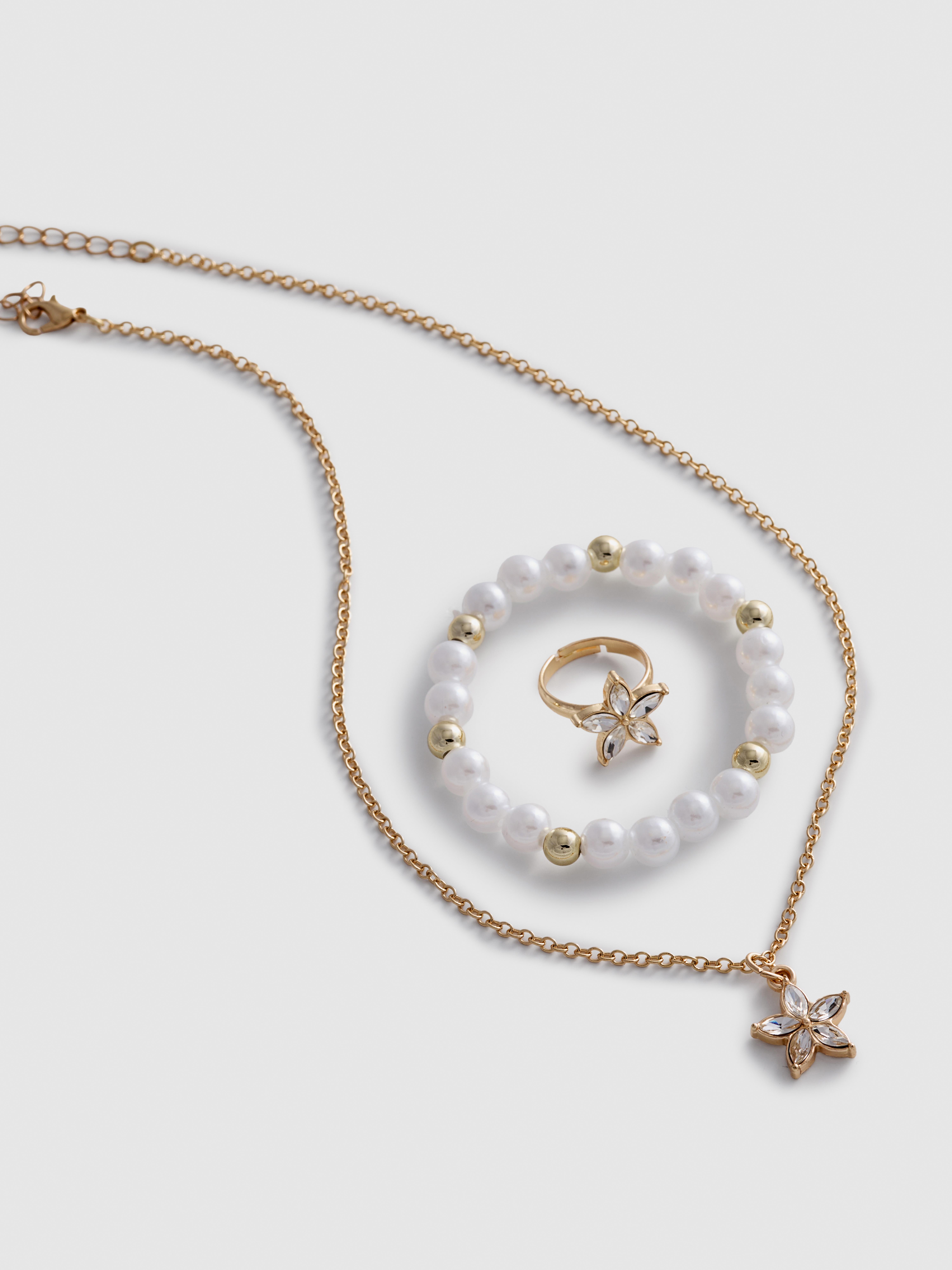 Set de 3 bijuterii cu flori