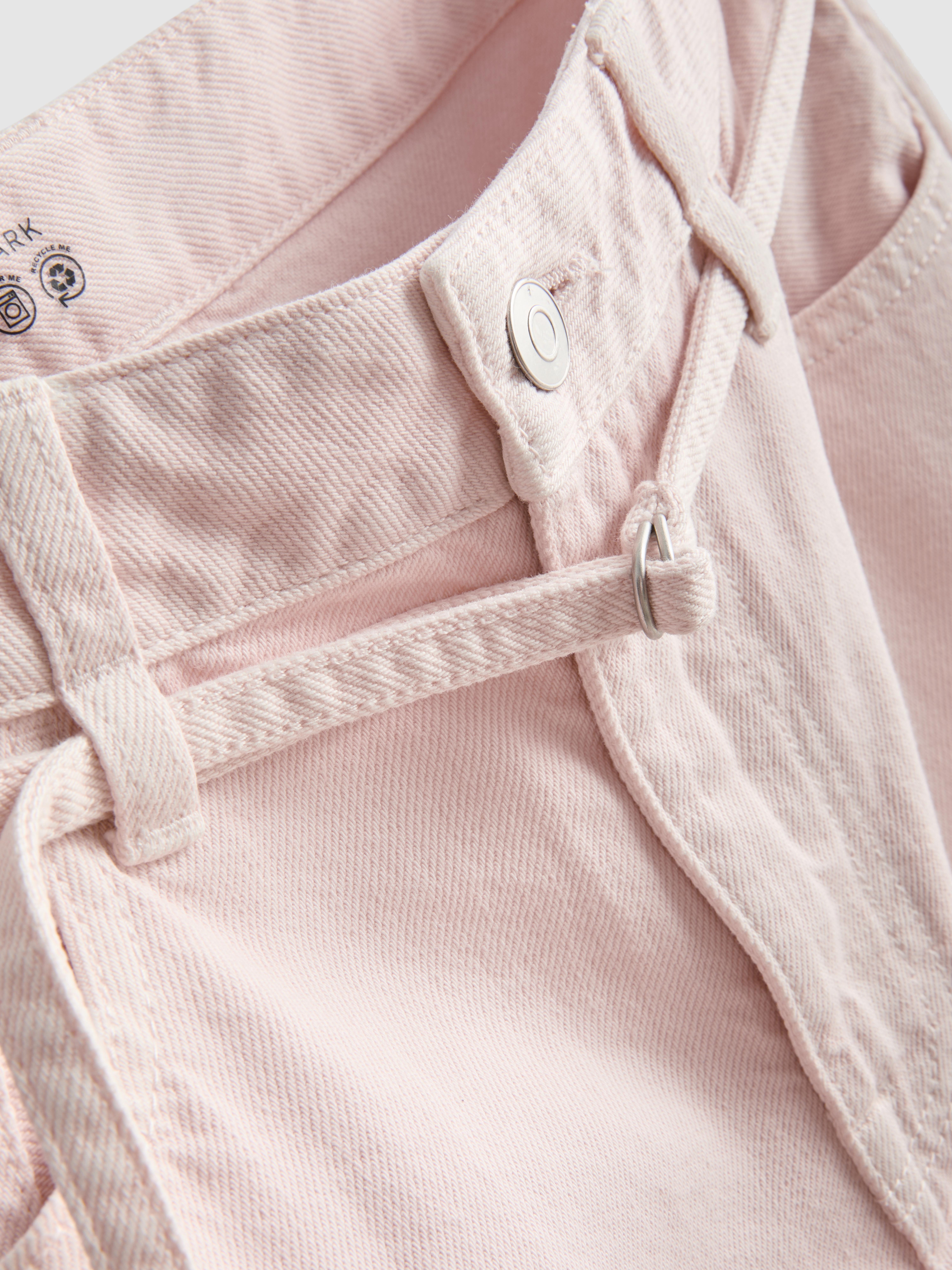 Cotton Denim Belted Wide-Leg Jeans