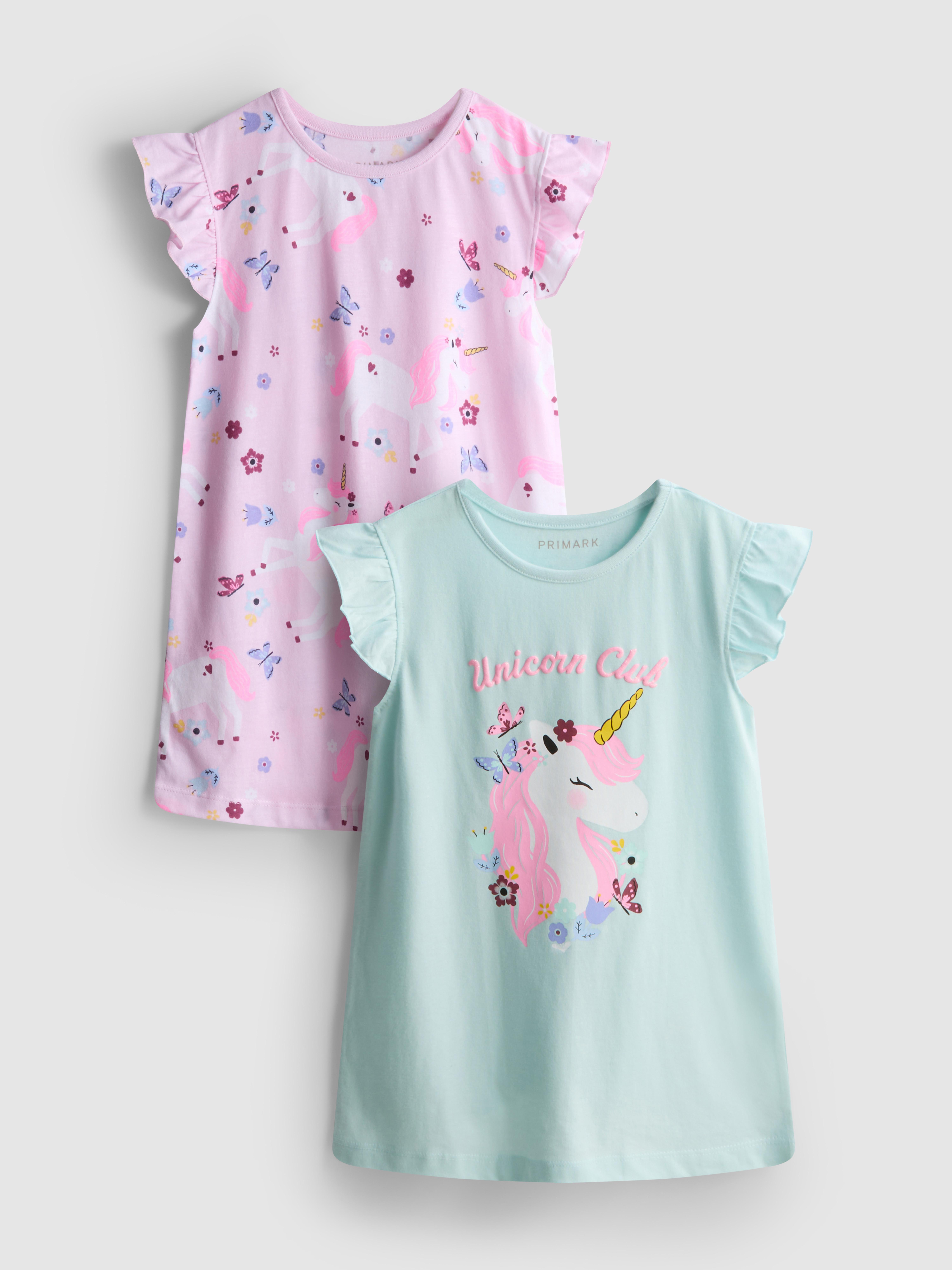 1,5 – 8 rokov | Tričká na spanie s jednorožcami, 2 ks