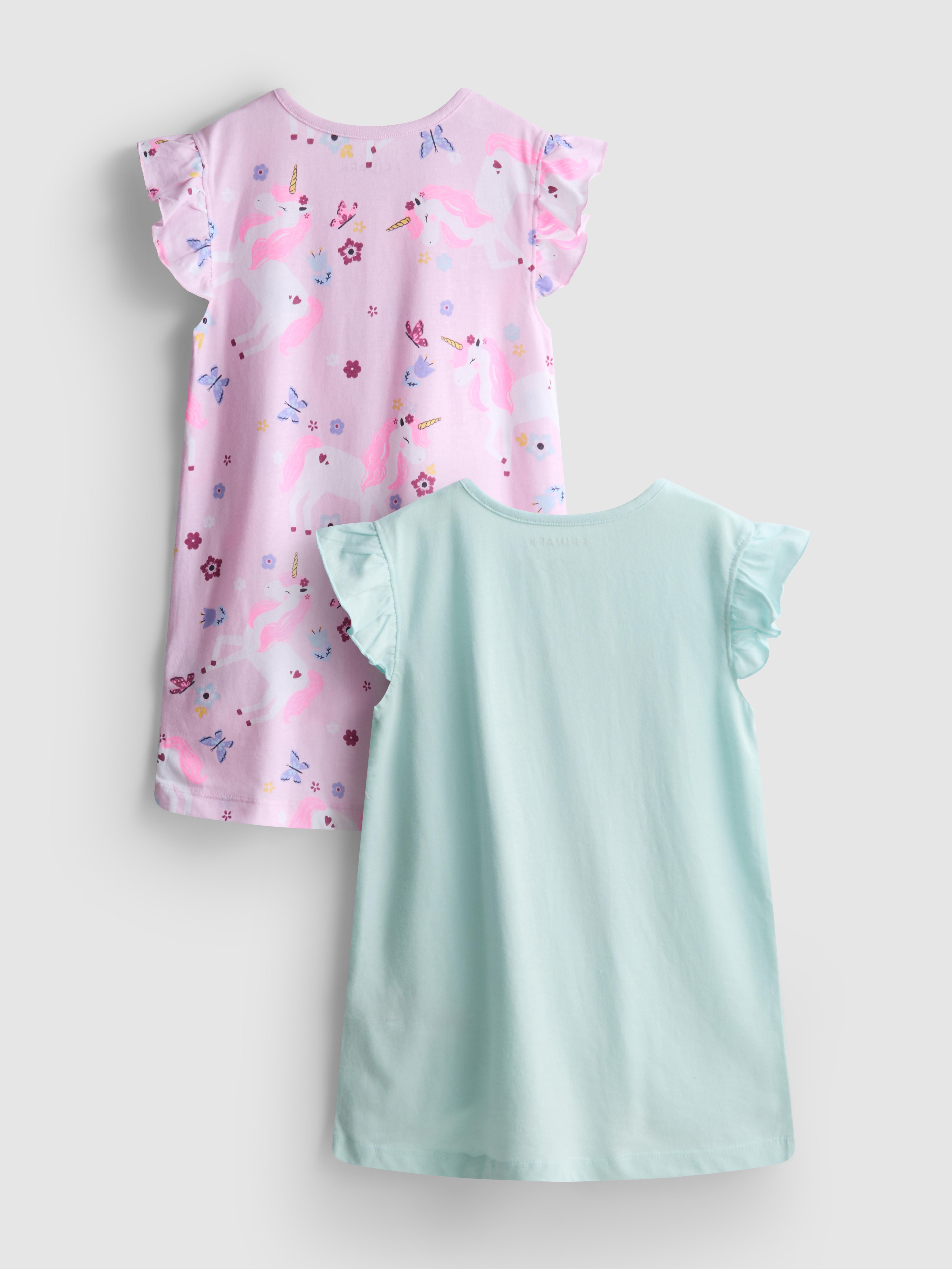 1,5-8 anos | 2 t-shirts dormir gráfico unicórnio