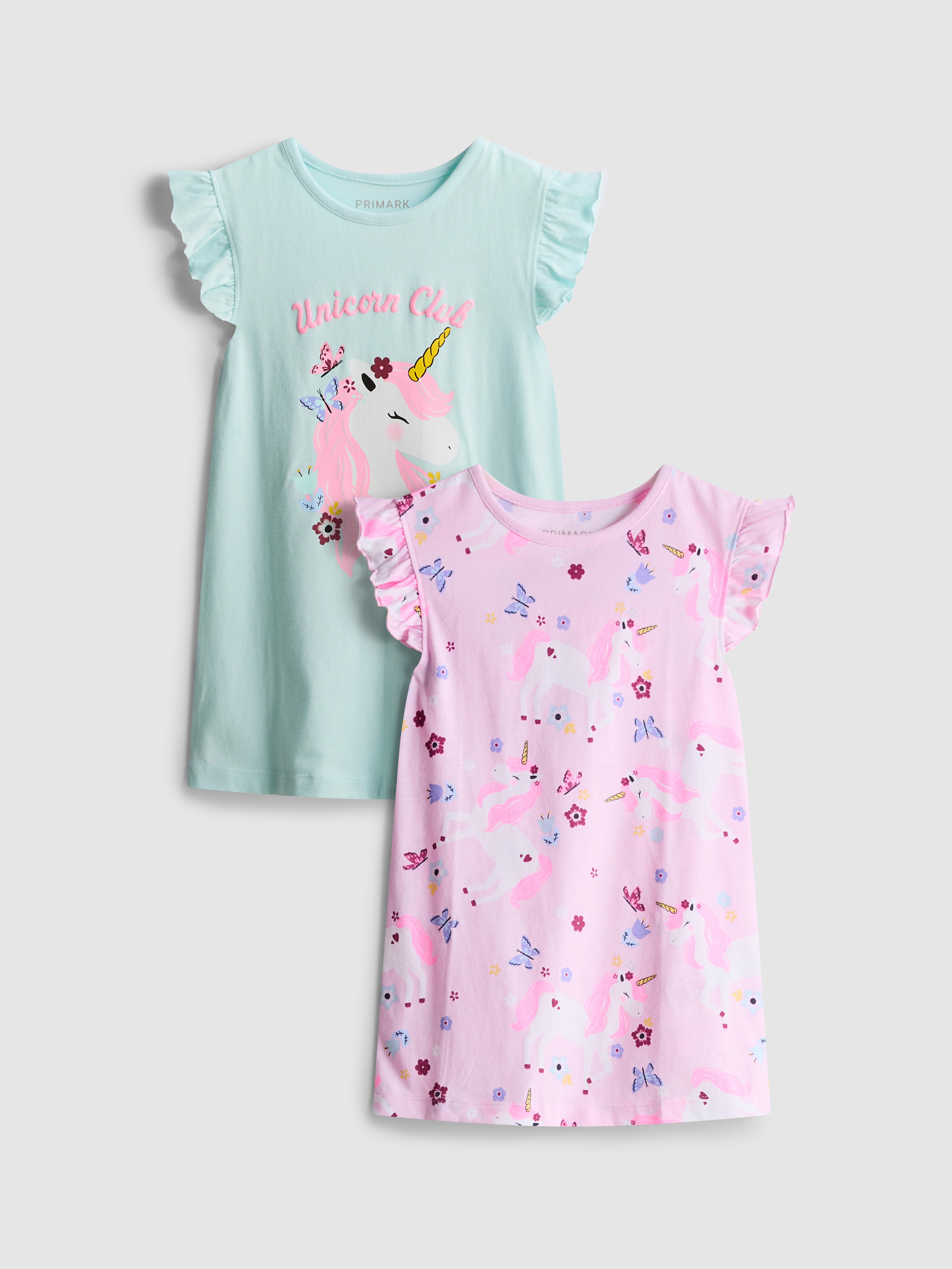 1,5–8 Jahre | Schlafshirts mit Einhorn-Grafik, 2er-Pack