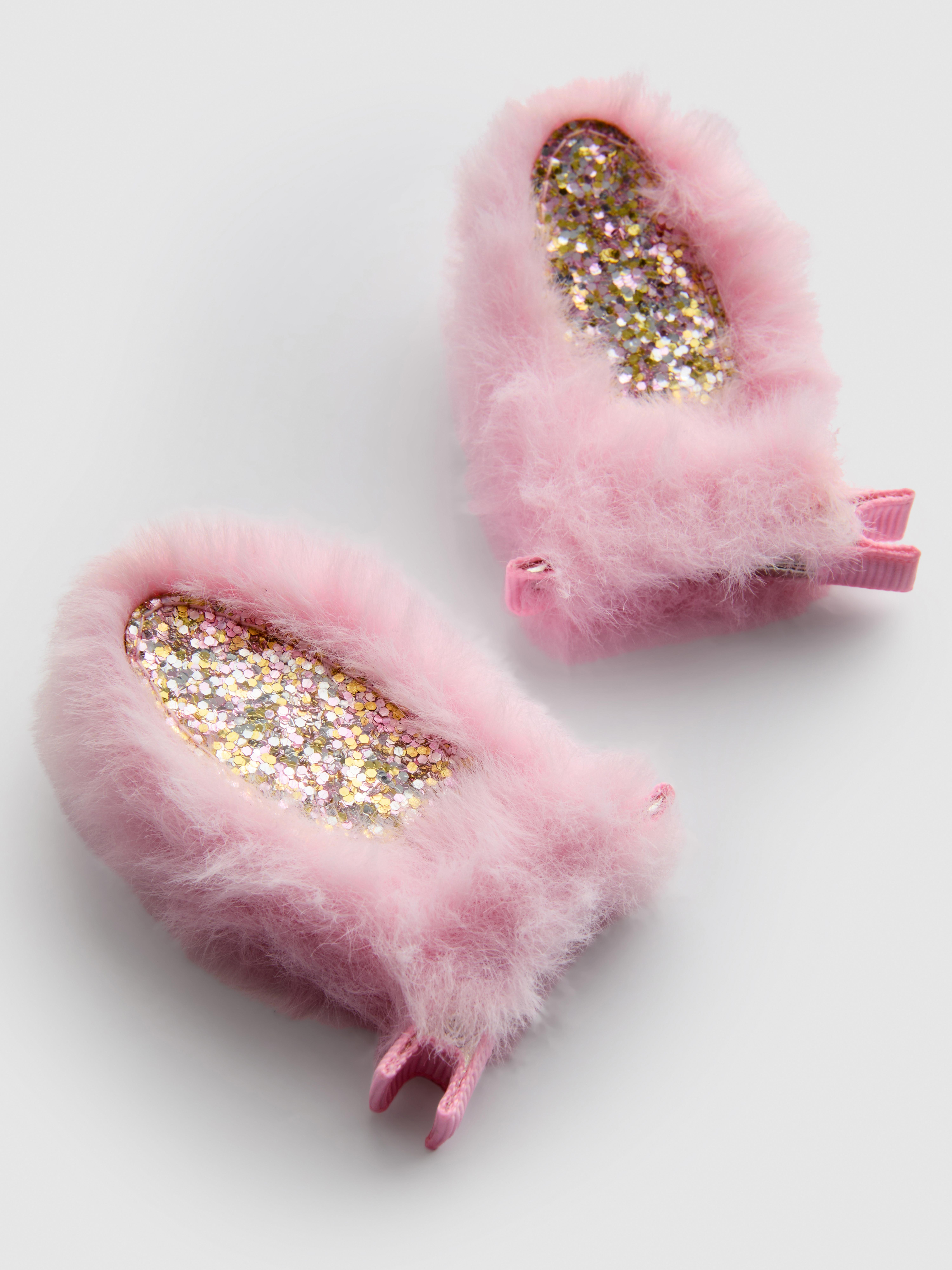 2pk Bunny Ear Hair Clips