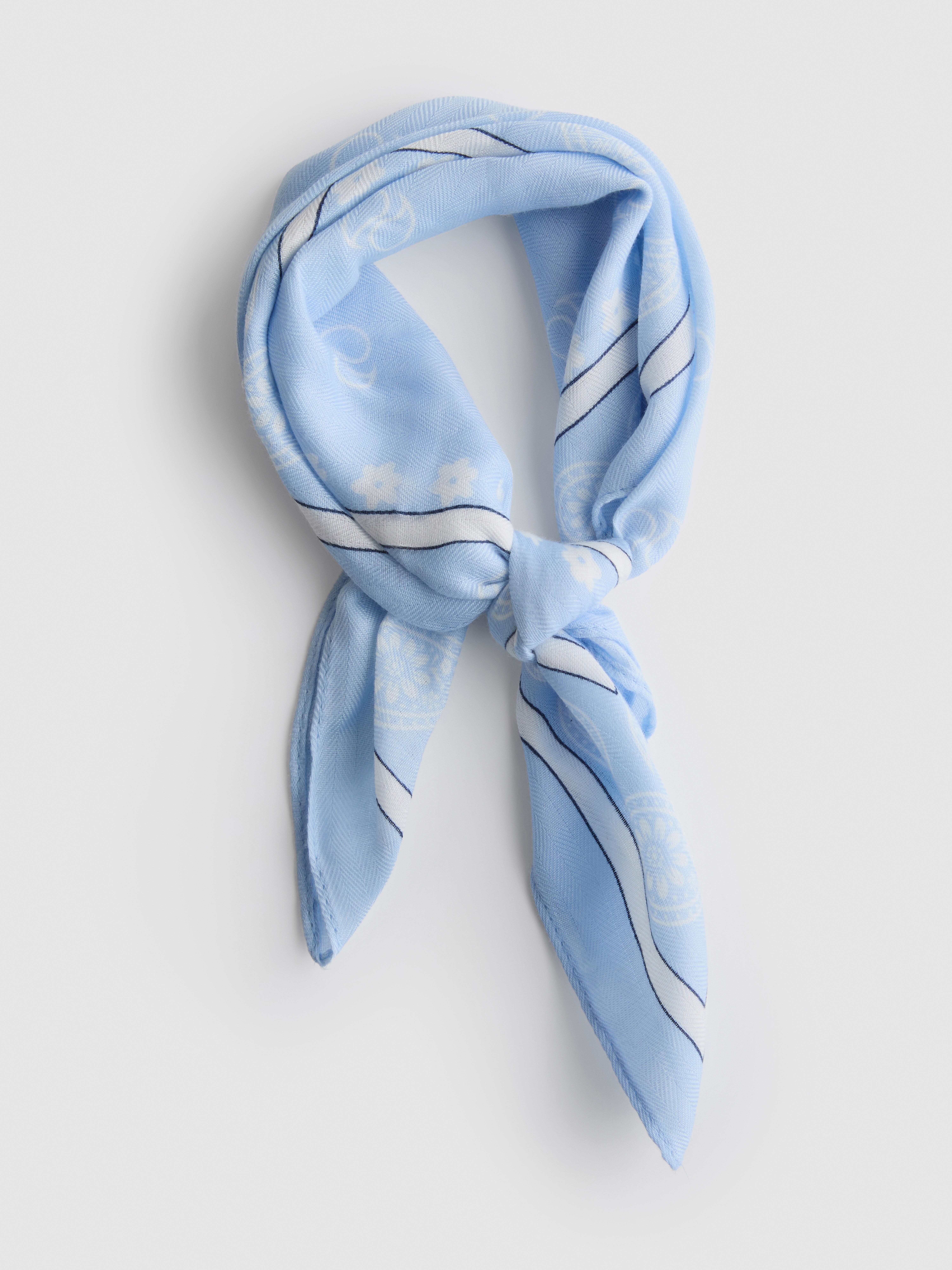 Foulard à rayures et motif floral